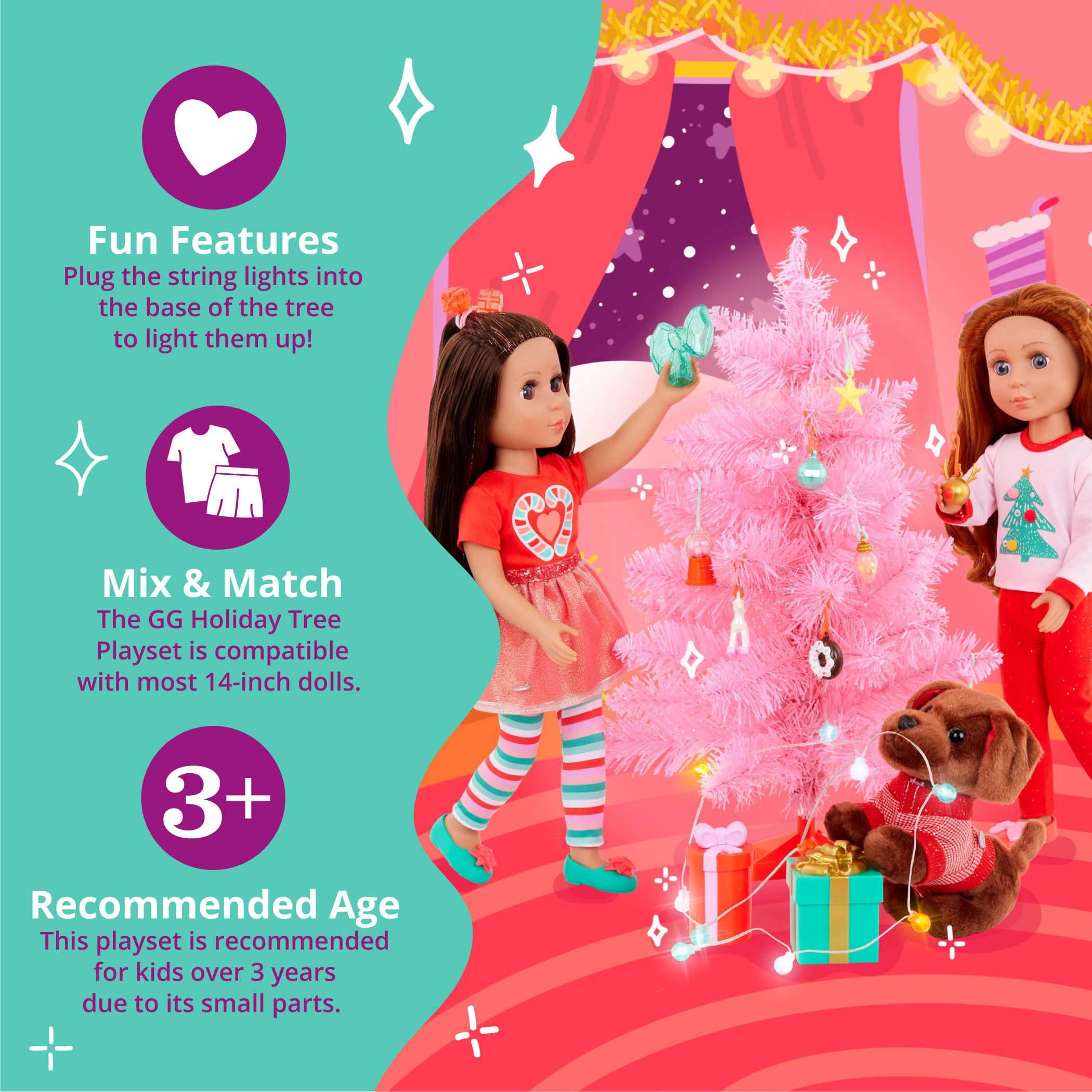 Foto 4 | Árbol De Invierno Playset Glitter Para Niñas, 27 Unidades, Con Luces De Más De 3 Años - Venta Internacional.