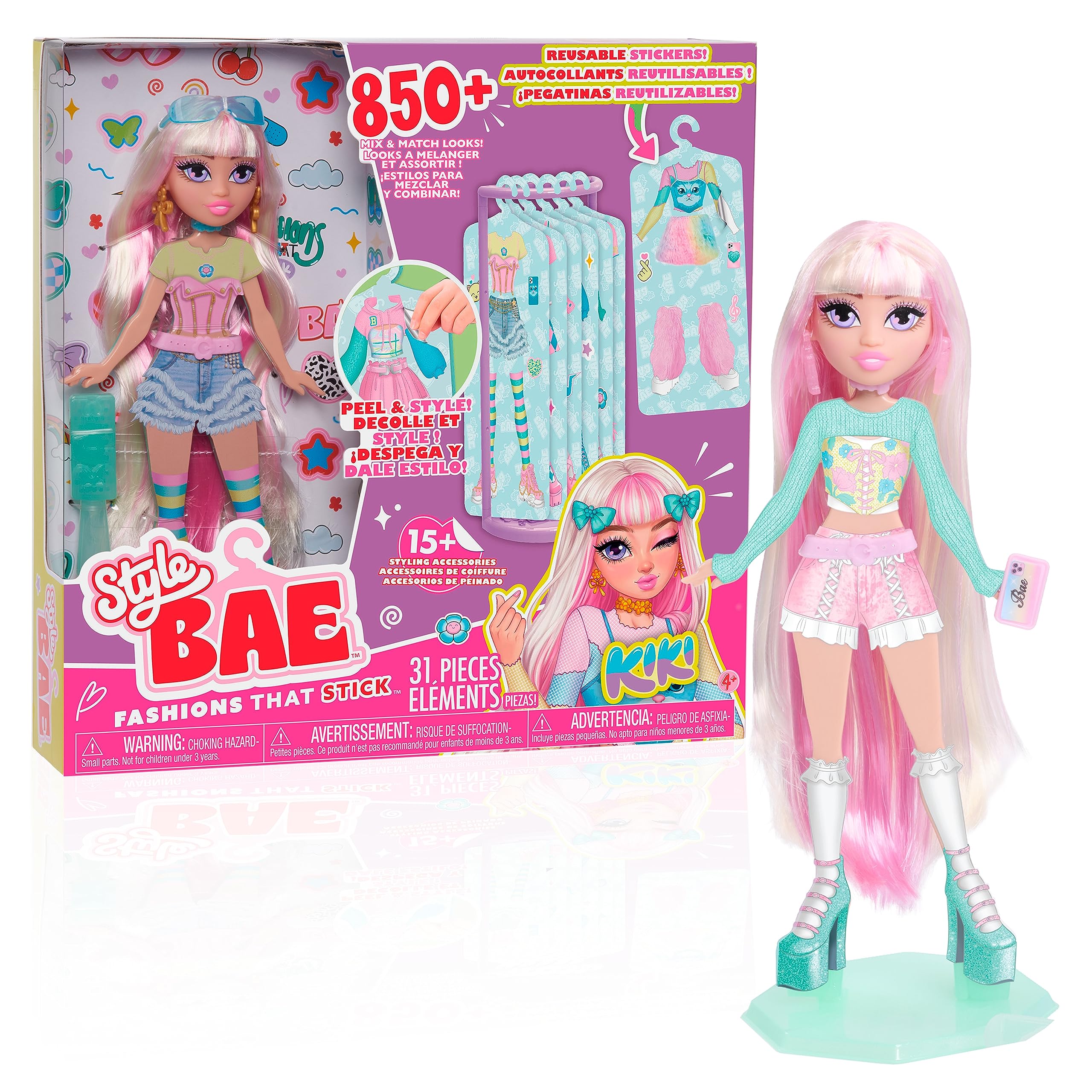 Muñeca Moderna Just Play Style Bae Kiki De 25 Cm Con 31 Piezas - Venta Internacional.