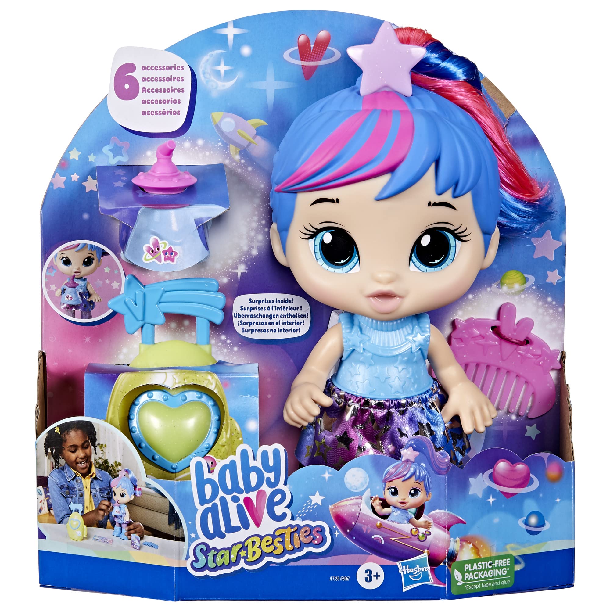 Foto 3 pulgar | Muñeca Baby Alive Star Besties Stellar Skylar De 20 Cm Con Acceso. - Venta Internacional.