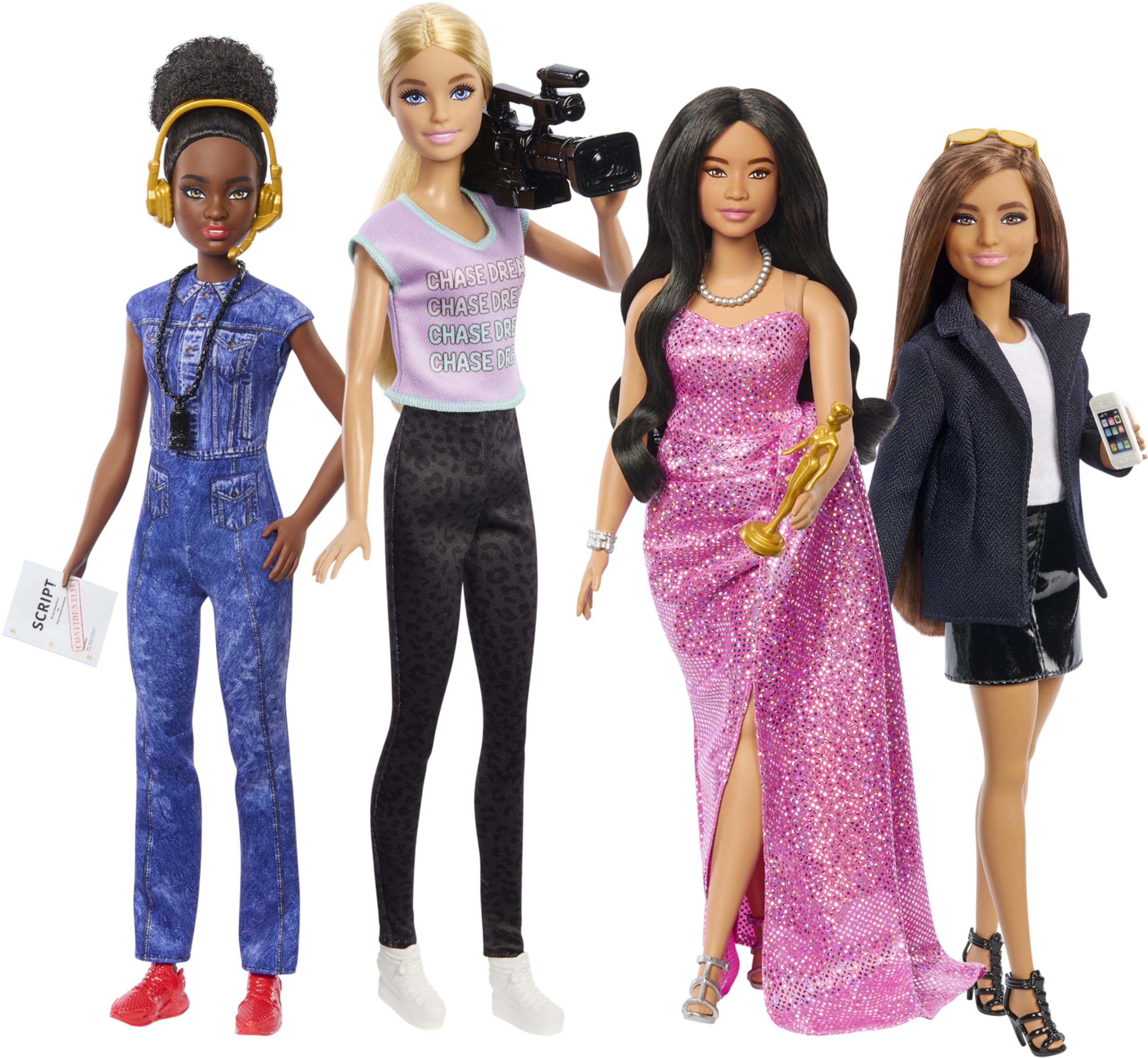 Set De Muñecas Barbie Careers Women In Film Con 4 Muñecas Y Acceso. - Venta Internacional.