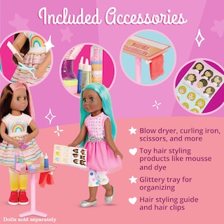 Foto 3 | Set De Peluquería Glitter Girls Para Muñecas De 14 Pulgadas Con Accesorios - Venta Internacional.