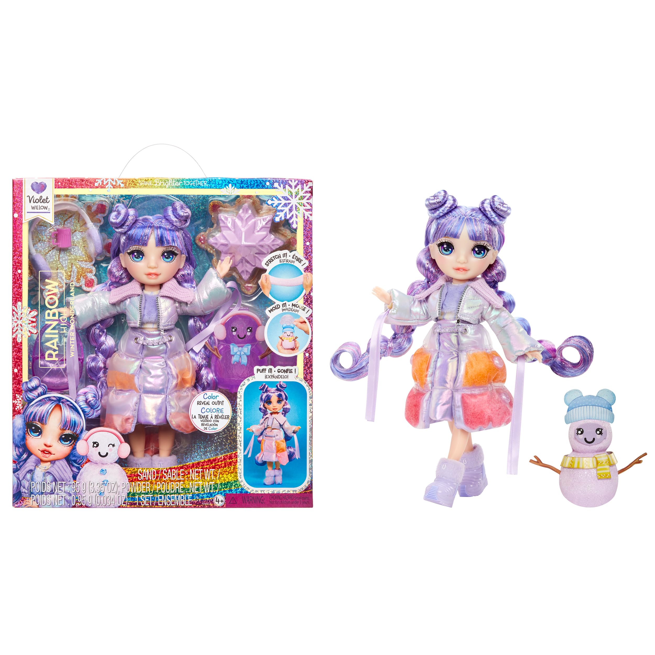 Muñeca De Moda Rainbow High Winter Wonderland Violet Purple - Venta Internacional.