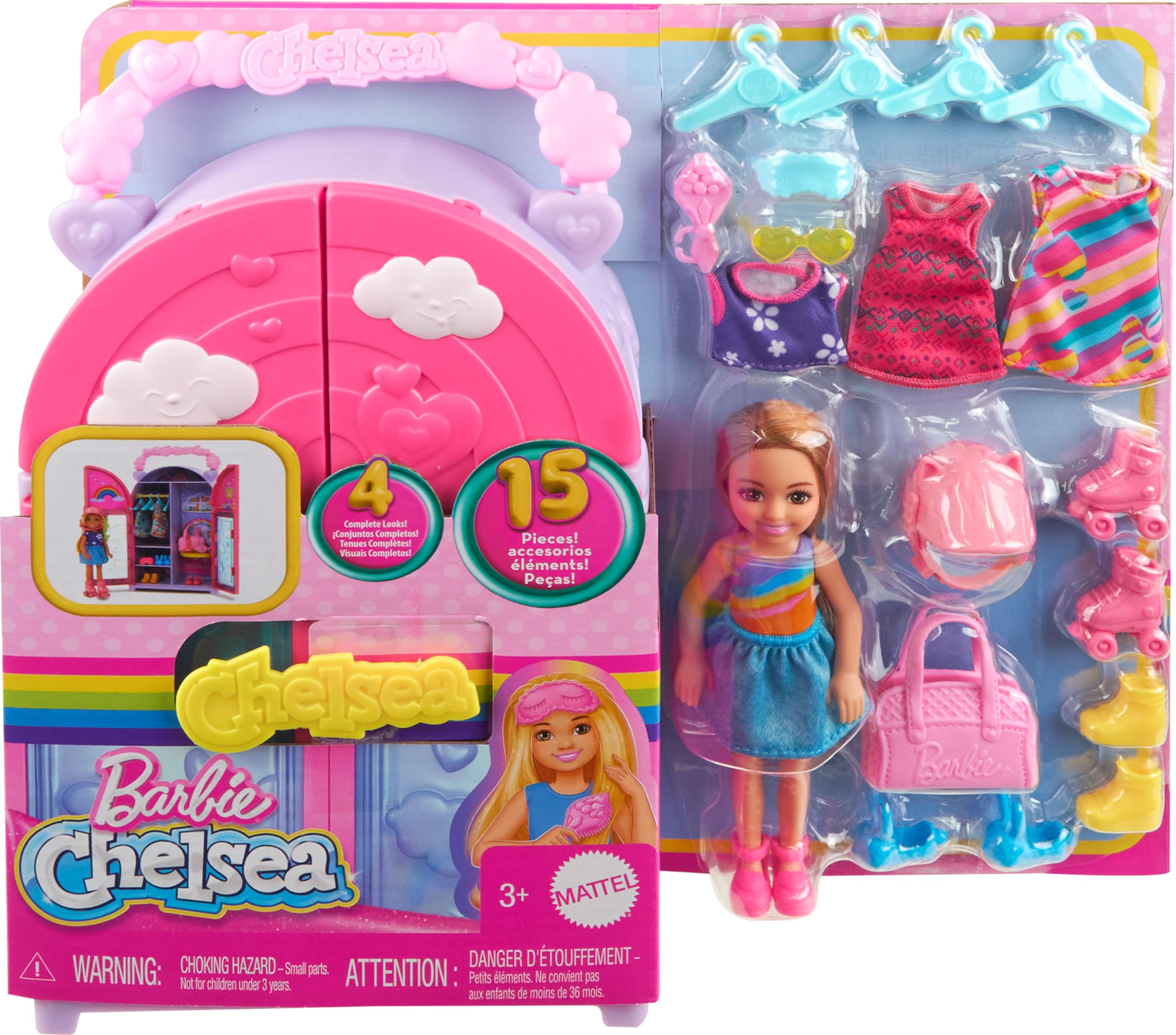 Foto 7 pulgar | Toy Playset Barbie Chelsea Para Muñecas Y Armario Con 15 Prendas - Venta Internacional.