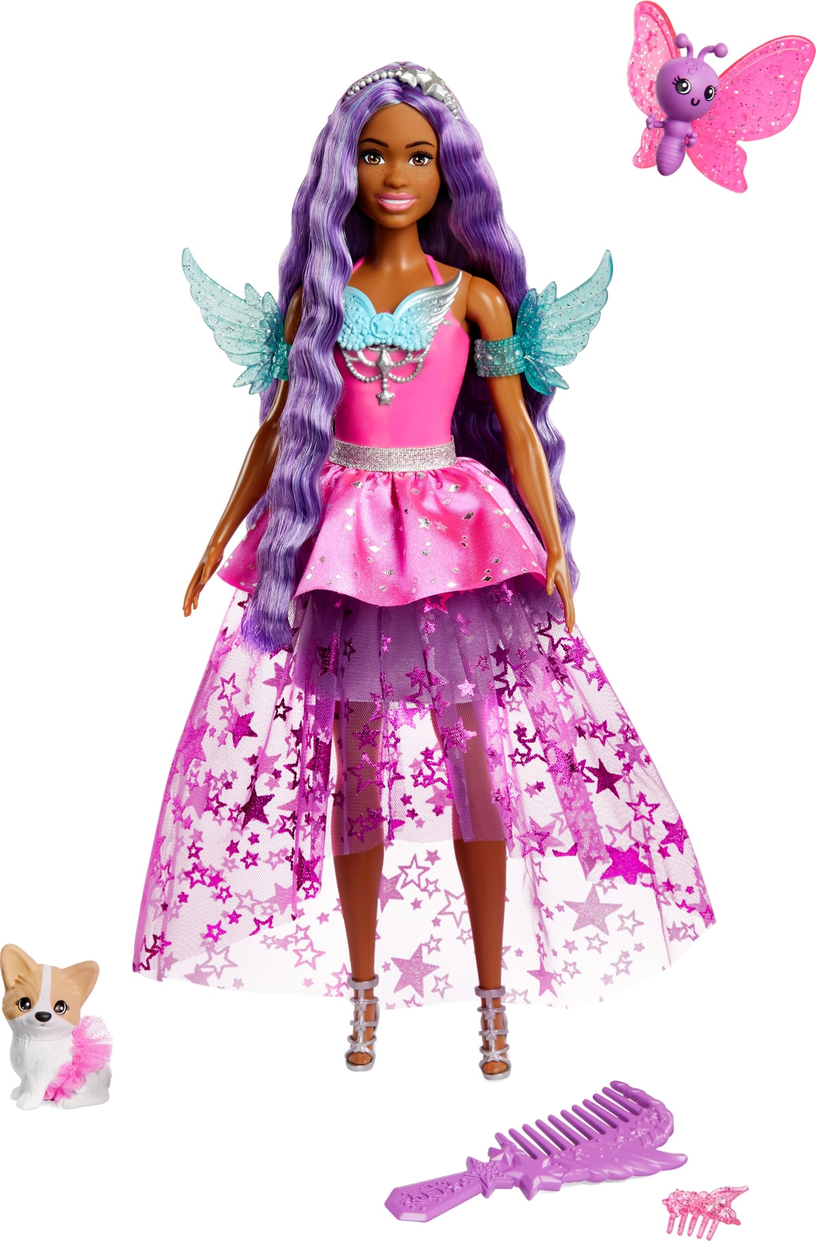 Foto 2 pulgar | Muñeca Barbie Barbie «brooklyn» A La Moda Con 2 Mascotas De Fantasía - Venta Internacional.