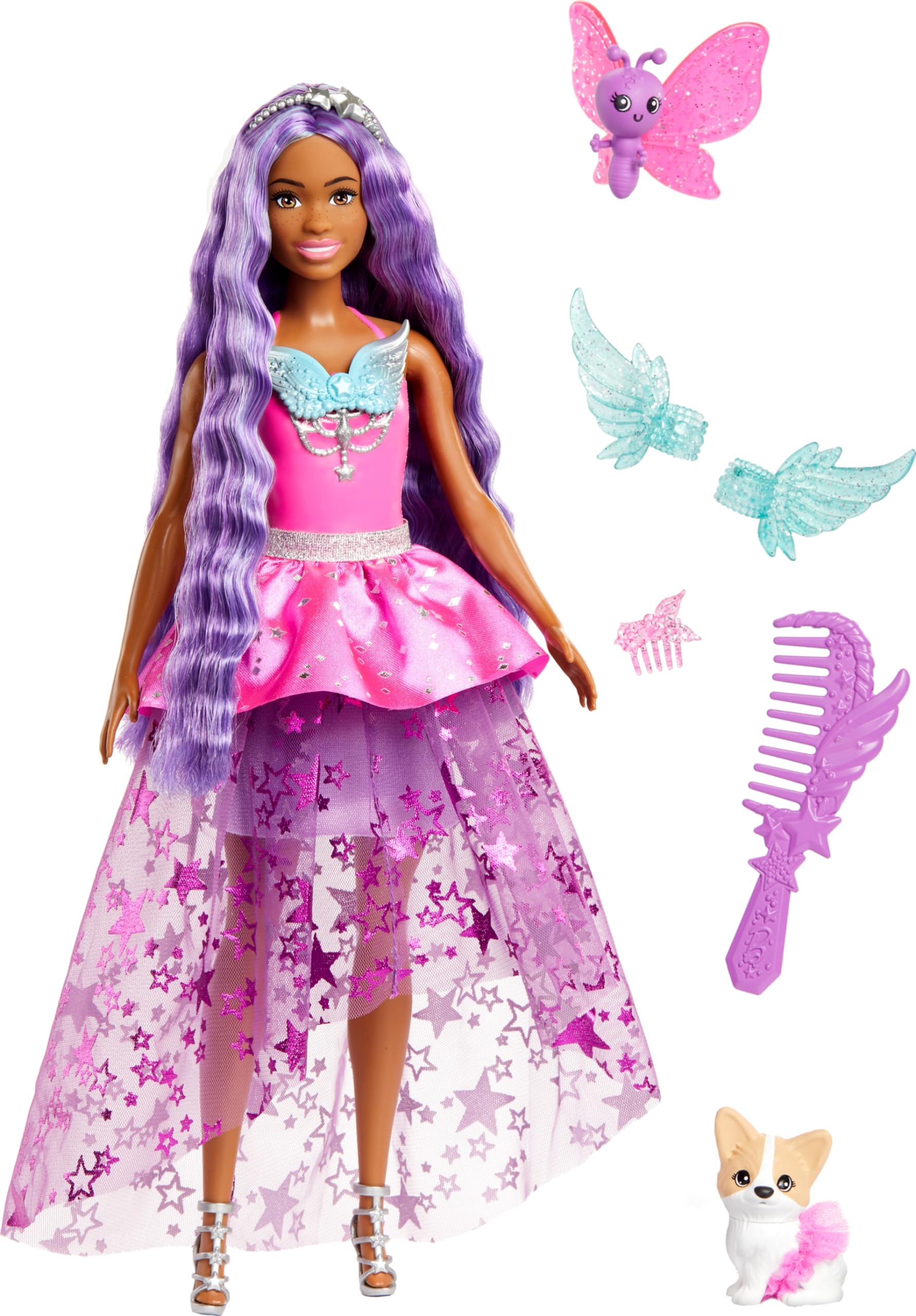 Foto 5 pulgar | Muñeca Barbie Barbie «brooklyn» A La Moda Con 2 Mascotas De Fantasía - Venta Internacional.