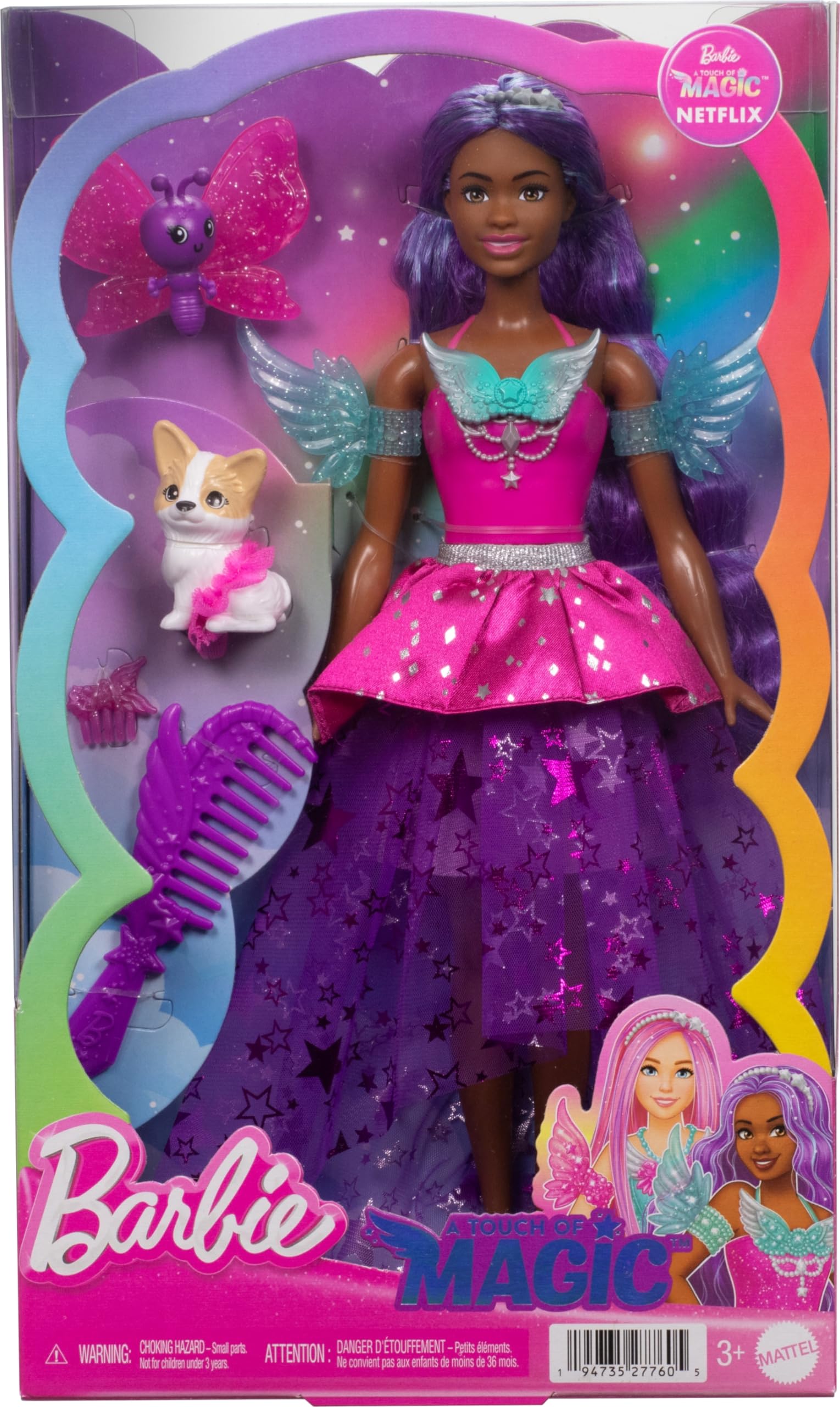Foto 7 pulgar | Muñeca Barbie Barbie «brooklyn» A La Moda Con 2 Mascotas De Fantasía - Venta Internacional.