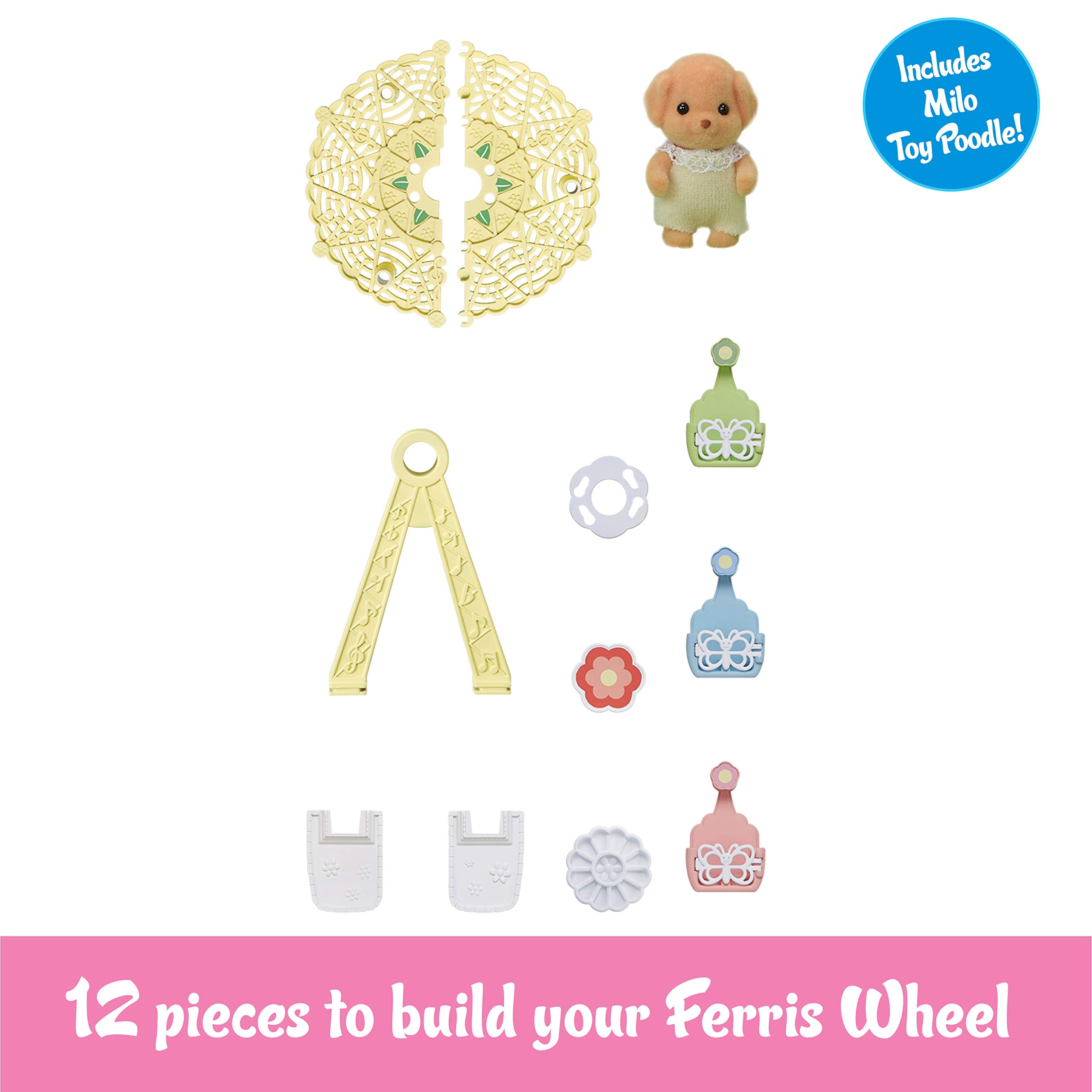 Foto 3 pulgar | Dollhouse Playset Calico Critters Baby Ferris Wheel Con Caniche De Juguete - Venta Internacional.