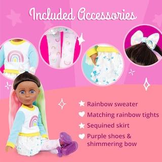 Foto 3 | Muñeca Moderna Con Purpurina Para Niñas Torrei De 14 Pulgadas Con Atuendo De Arcoíris - Venta Internacional.