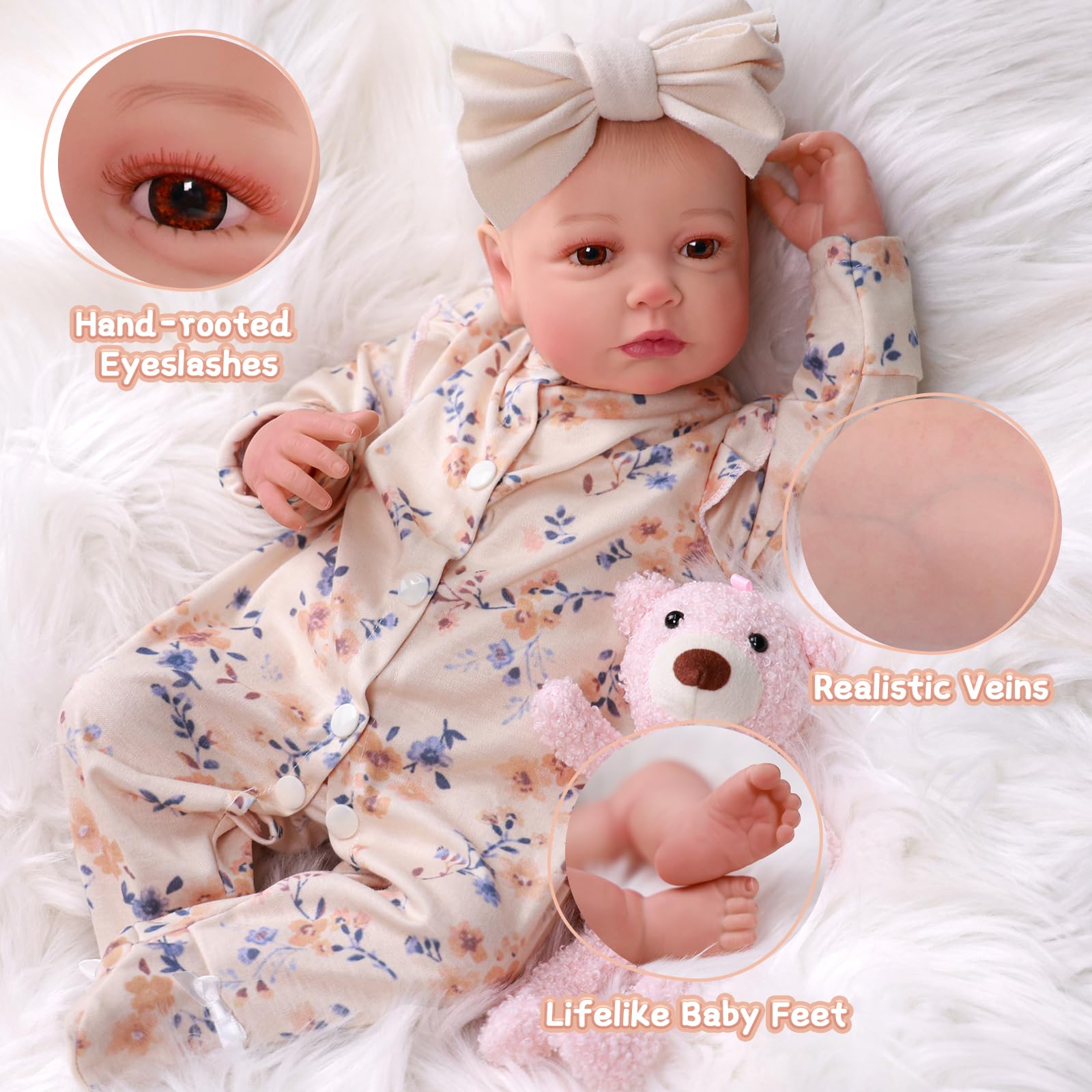 Foto 2 | Muñeca Reborn Babeside Relike Girl De 50 Cm Con Kit De Alimentación - Venta Internacional.