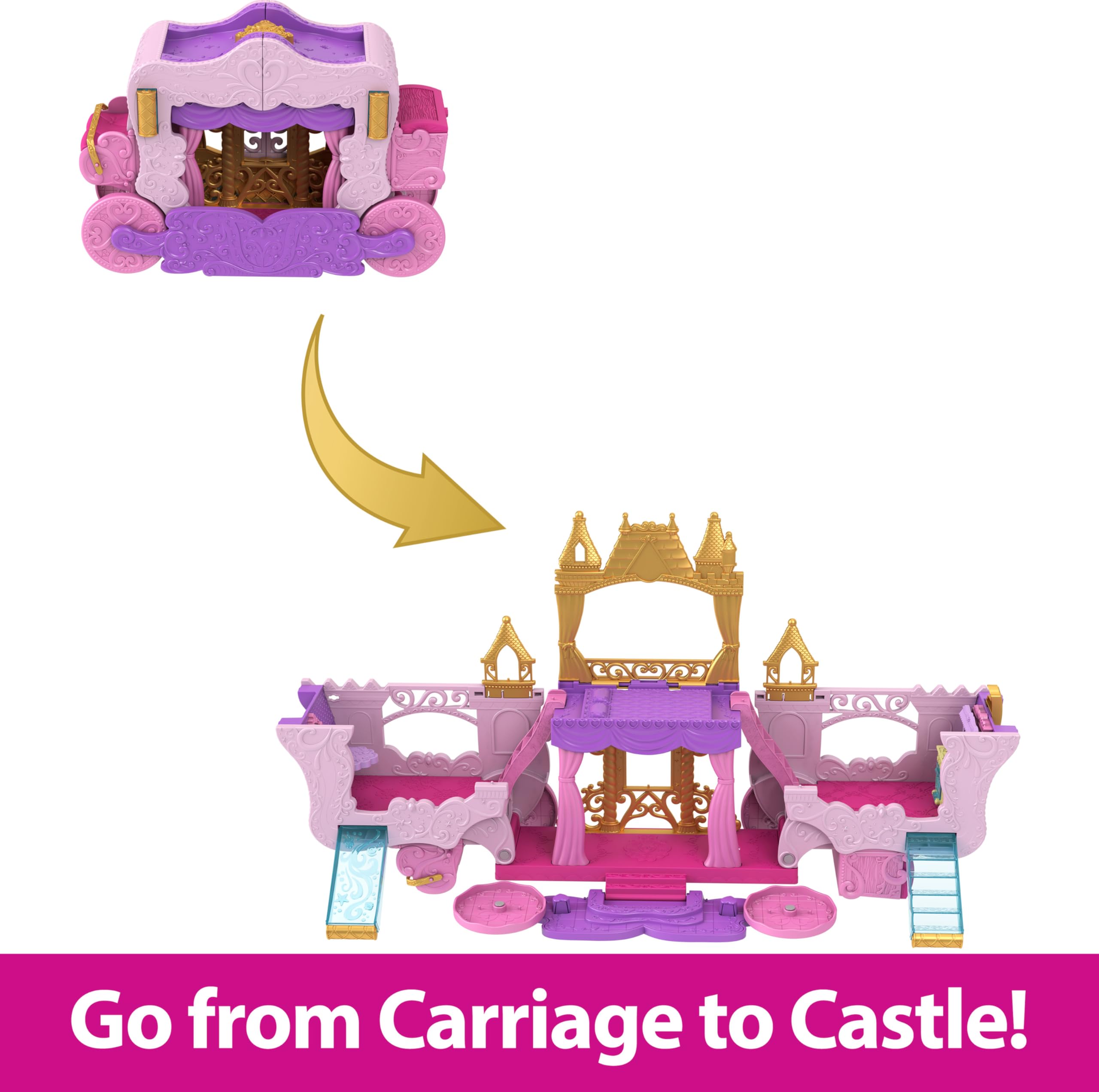 Foto 4 pulgar | Playset Mattel Disney Princess Carriage To Castle Con Aurora - Venta Internacional.