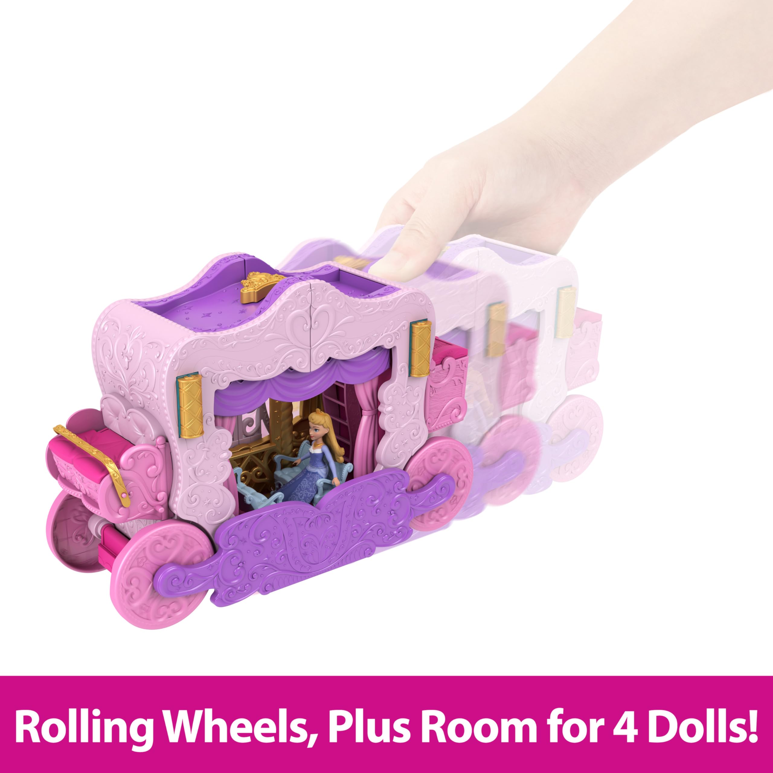 Foto 5 pulgar | Playset Mattel Disney Princess Carriage To Castle Con Aurora - Venta Internacional.