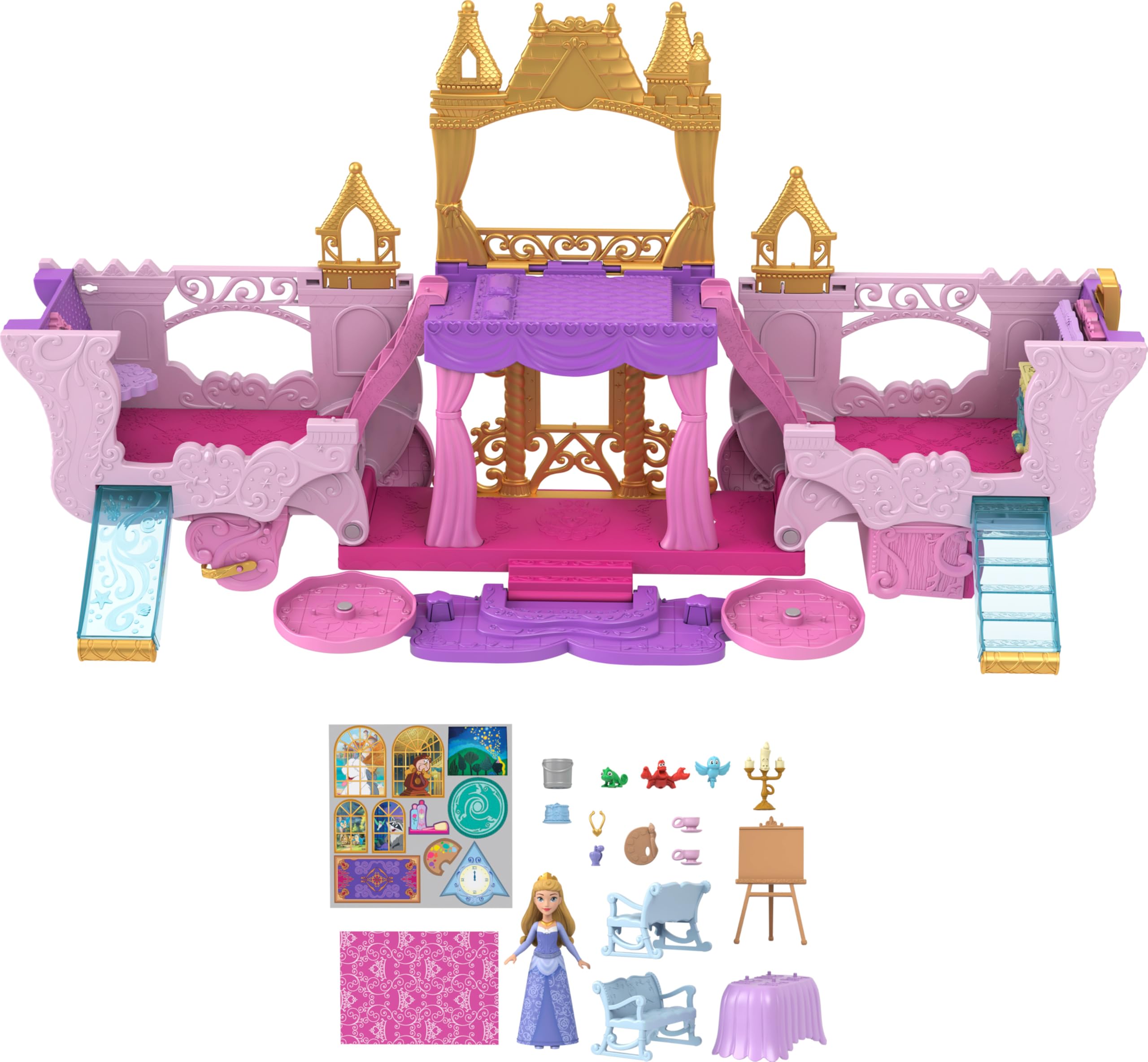Foto 6 pulgar | Playset Mattel Disney Princess Carriage To Castle Con Aurora - Venta Internacional.