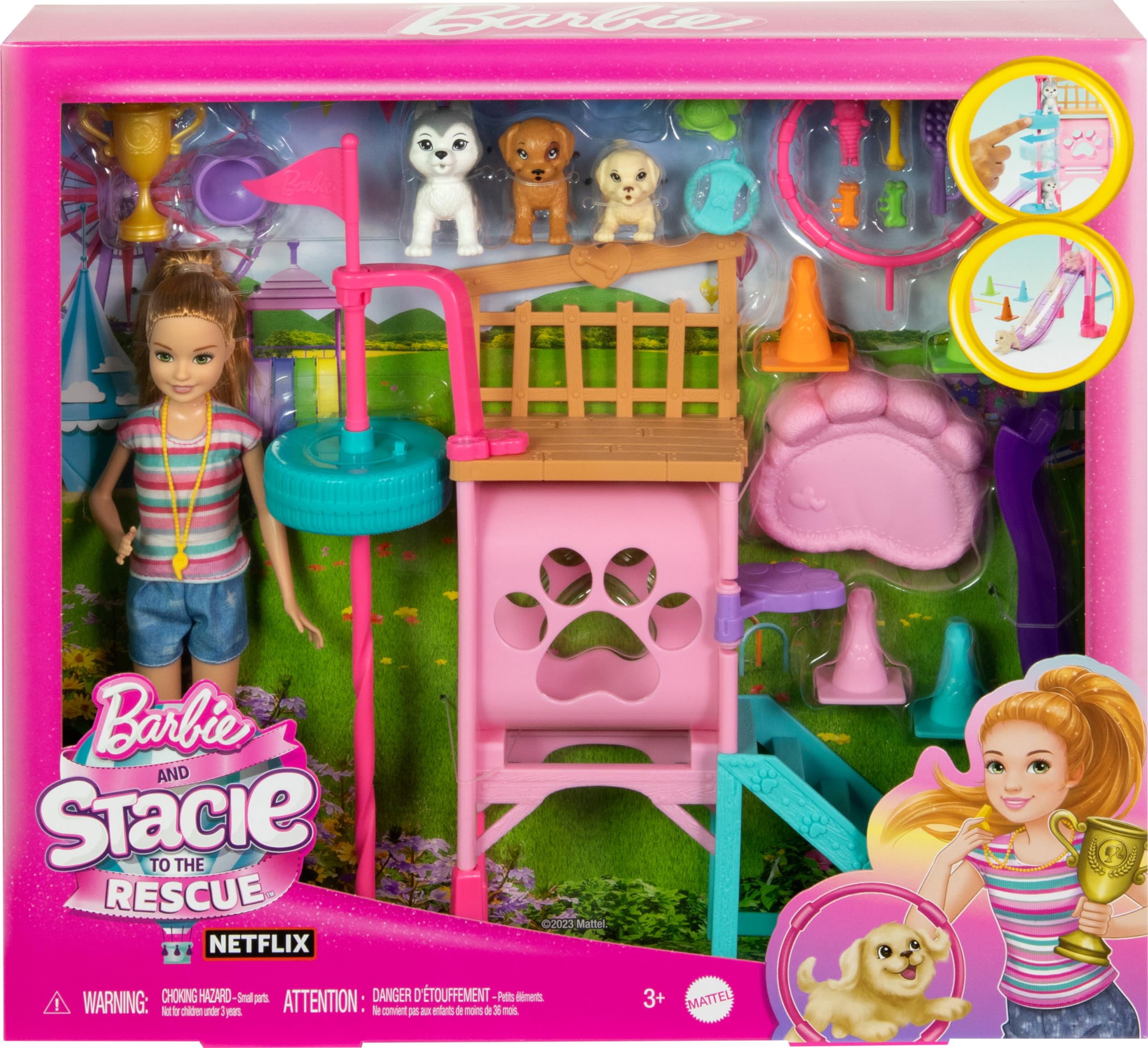 Foto 7 | Set De Juego Barbie Y Stacie Al Rescate Con Muñeca Y 3 Perros - Venta Internacional.