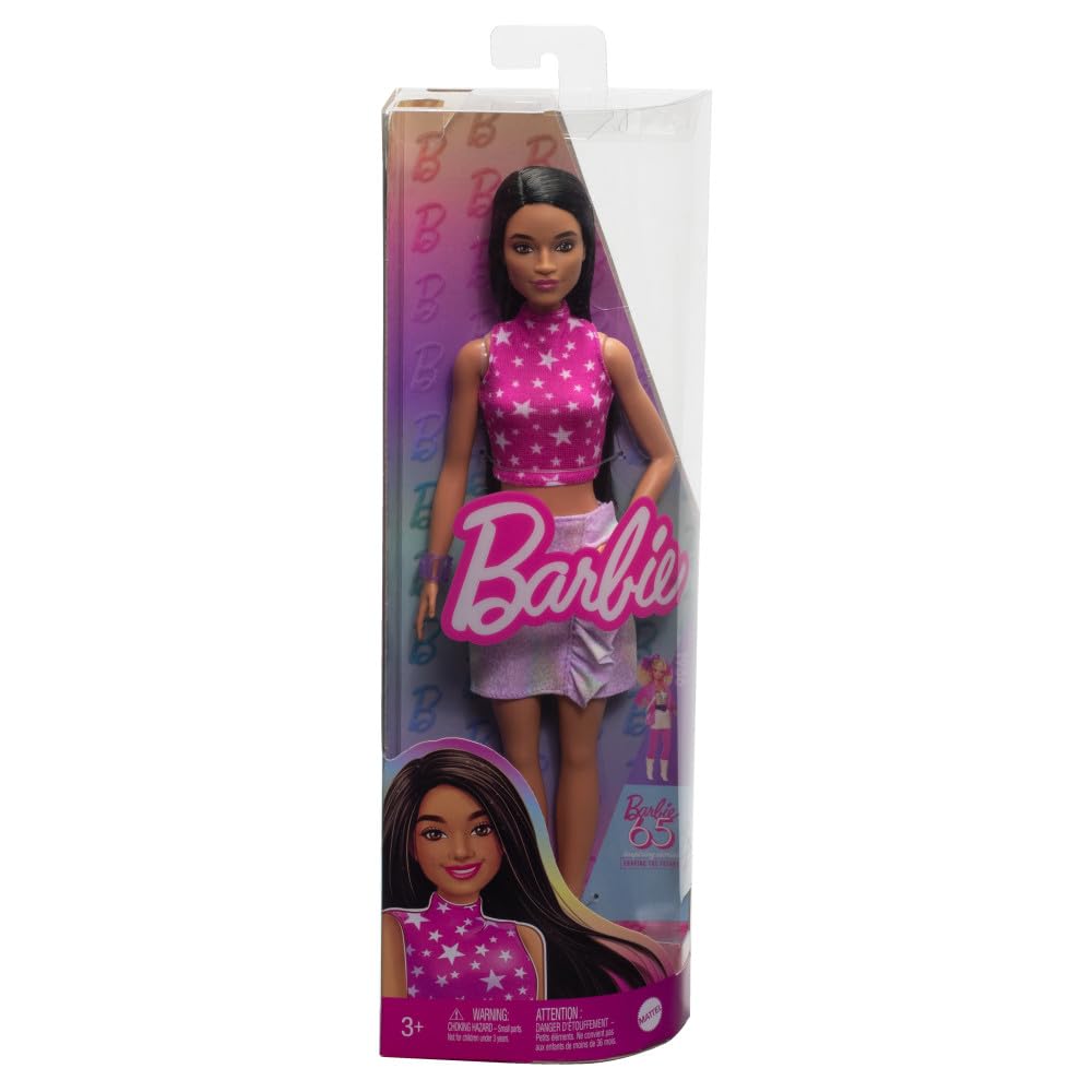 Foto 7 pulgar | Muñeca De Moda Barbie Fashionistas #215 Con Pelo Negro 65º Aniversario. - Venta Internacional.