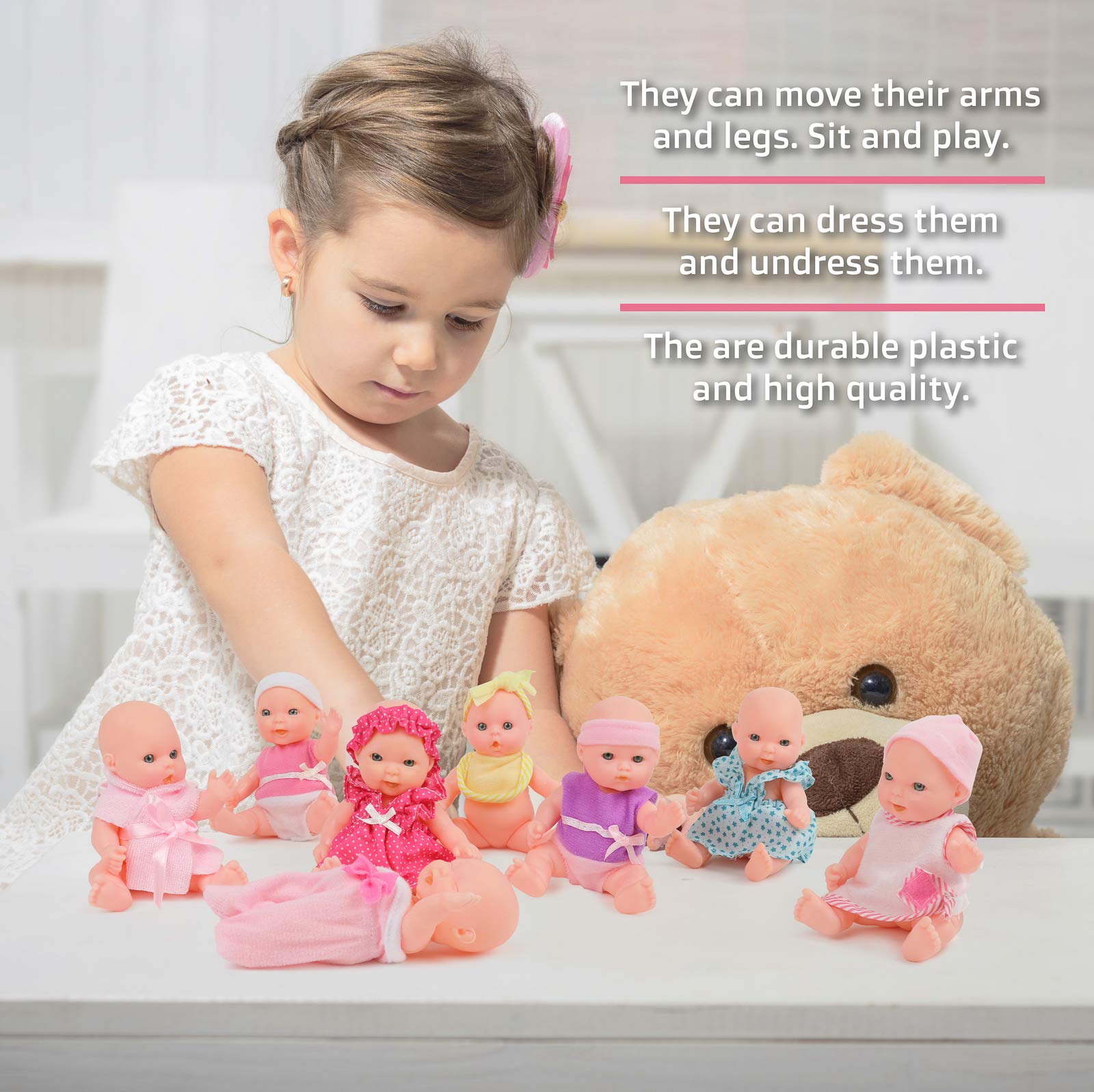Foto 2 | Set De Muñecas Click N' Play Pequeño De 8 Con Set De Juego Infantil - Venta Internacional.