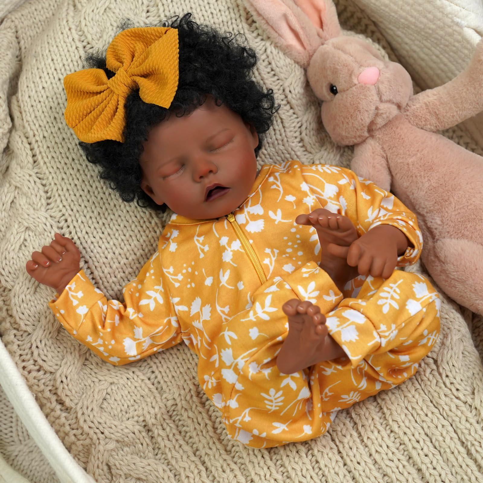 Foto 6 pulgar | Muñeca Reborn Jizhi Girl 43 cm con Accesorios - Venta Internacional