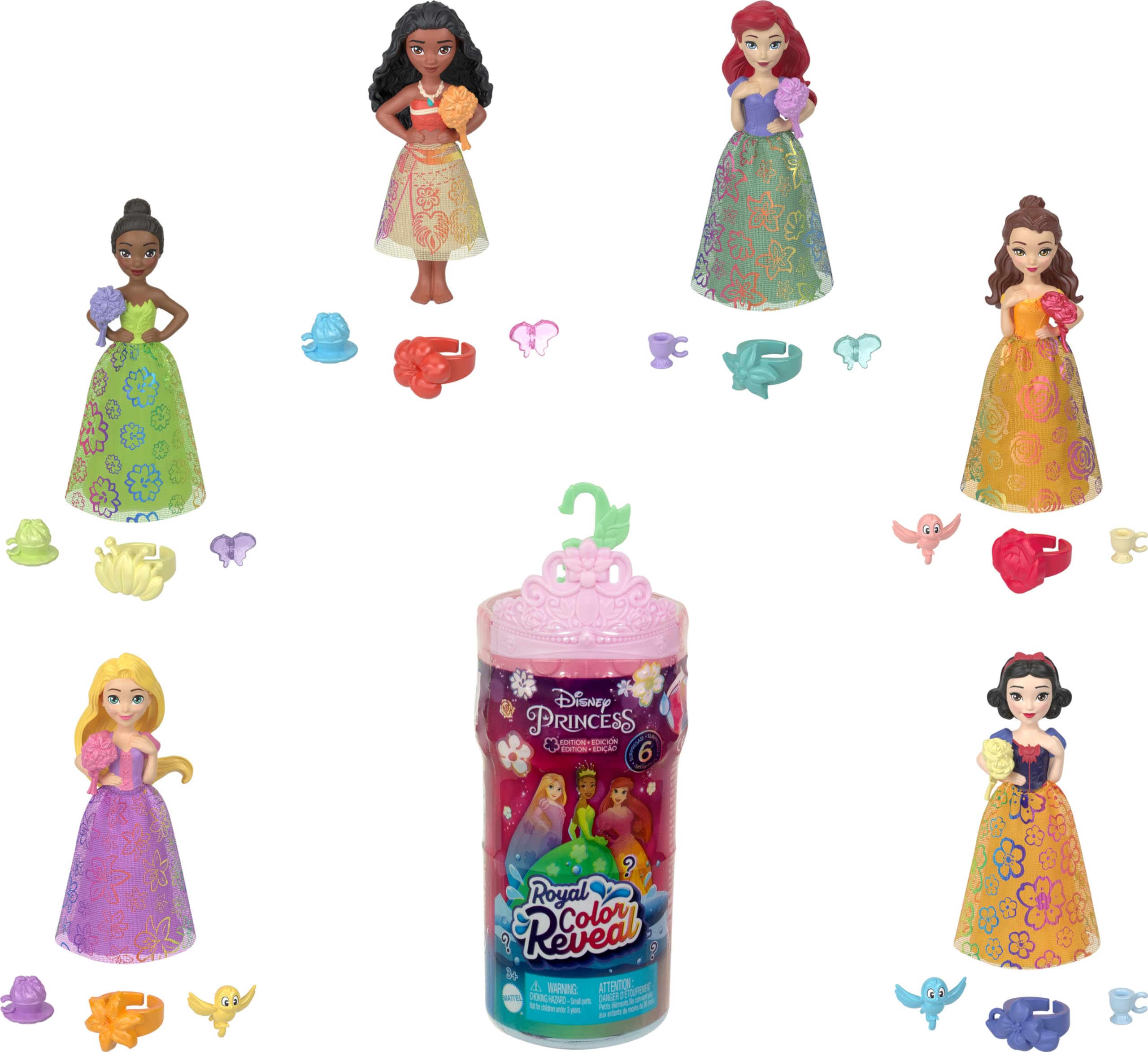 Foto 2 pulgar | Toy Mattel Disney Princess Royal, Revelador De Colores Con 6 Sorpresas - Venta Internacional.