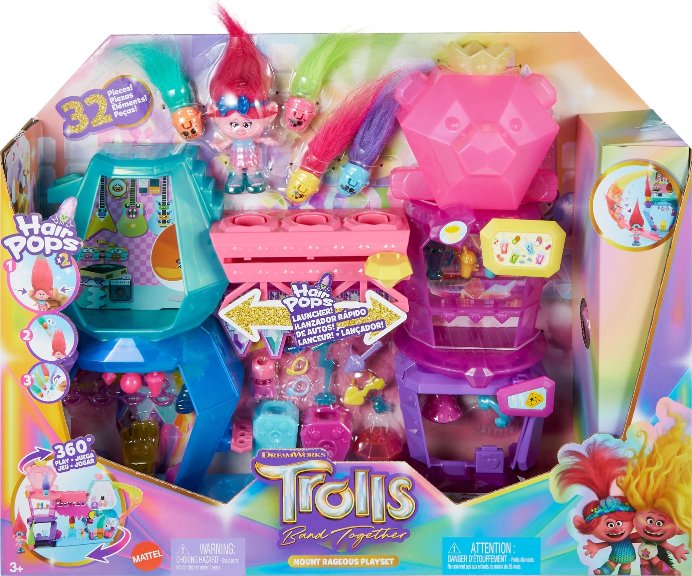 Foto 7 pulgar | Set De Juego Mattel Dreamworks Trolls Mount Rageous Con Queen Poppy - Venta Internacional.