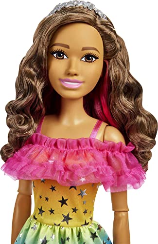 Foto 3 pulgar | Muñeca Barbie Grande Con Cabello Castaño, 28 Pulgadas De Alt - Venta Internacional.