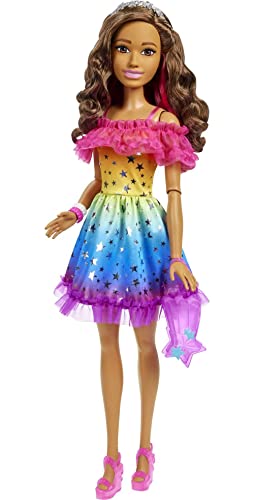 Foto 5 pulgar | Muñeca Barbie Grande Con Cabello Castaño, 28 Pulgadas De Alt - Venta Internacional.
