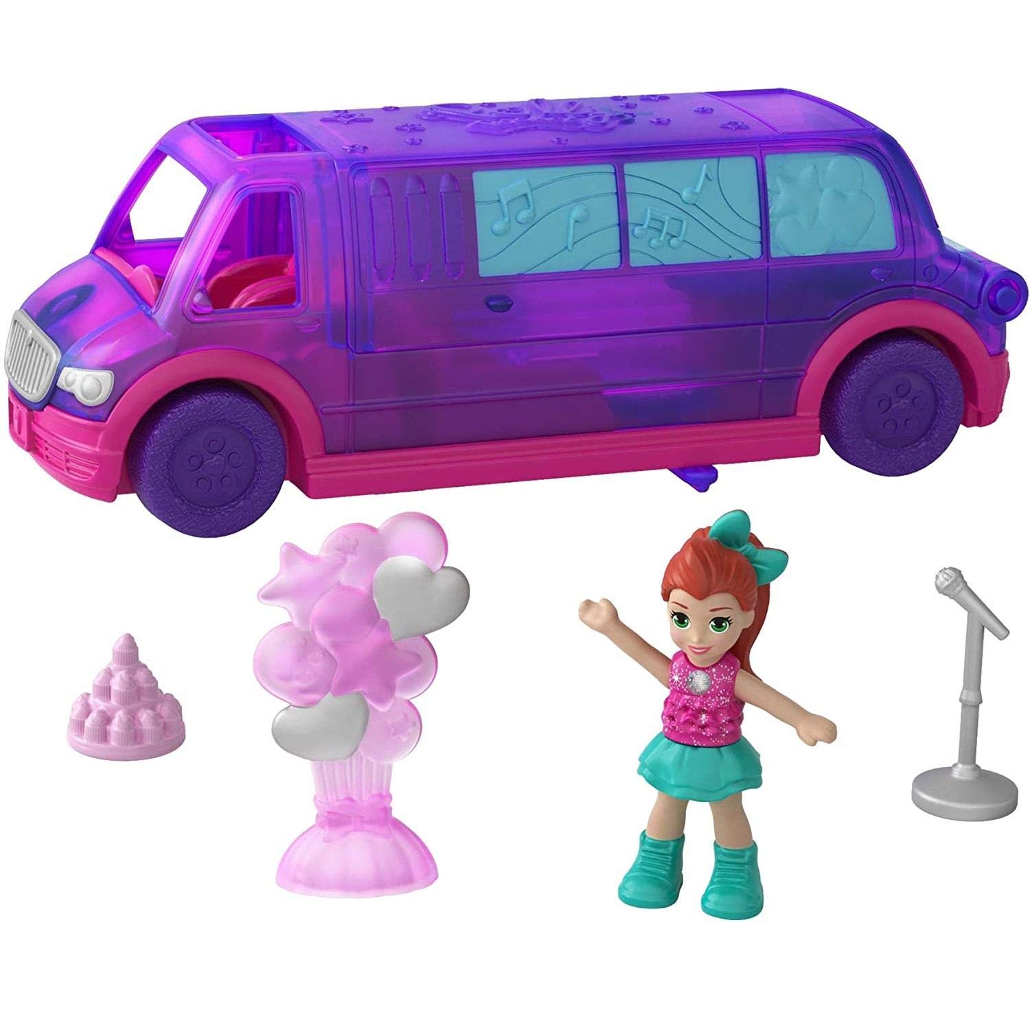 Foto 2 pulgar | Limusina Playset Polly Pocket Pollyville Party Con Muñeca Micro Lila - Venta Internacional.