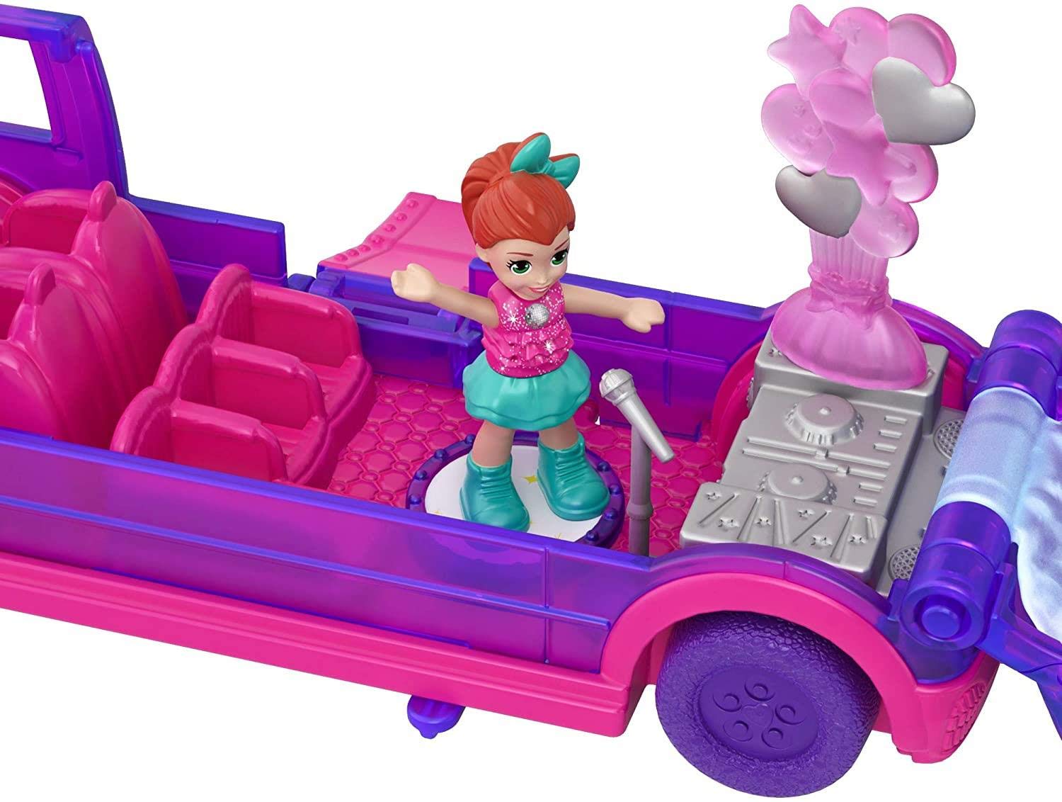 Foto 3 pulgar | Limusina Playset Polly Pocket Pollyville Party Con Muñeca Micro Lila - Venta Internacional.