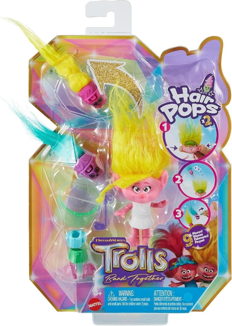 Foto 1 | Muñeca Pequeña Mattel Dreamworks Trolls Band Together Hair Pops Viva - Venta Internacional.