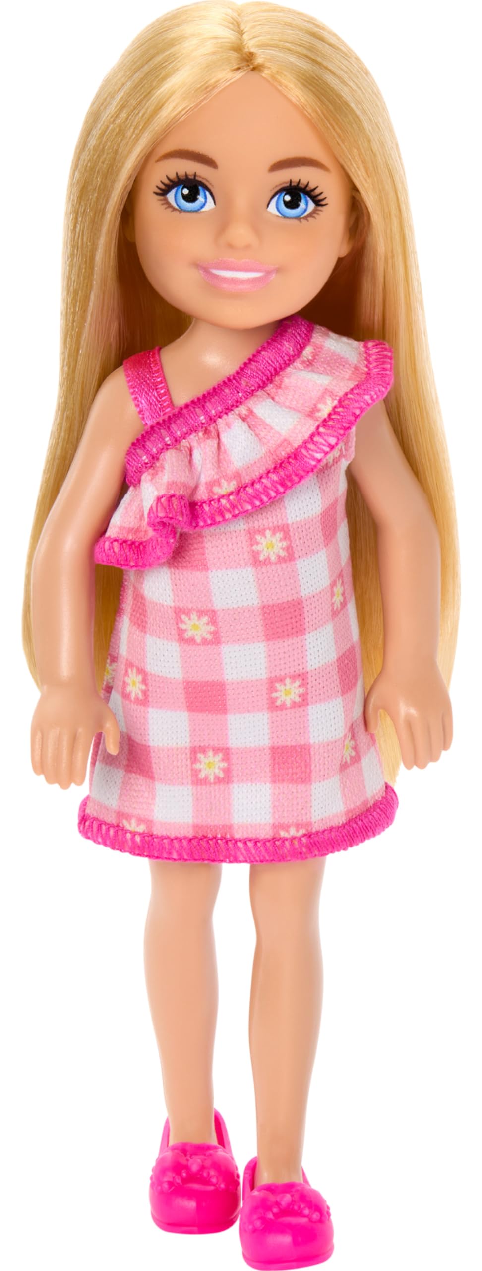 Foto 2 pulgar | Muñeca Barbie Chelsea De 15 Cm Con Vestido Extraíble A Cuadros - Venta Internacional.