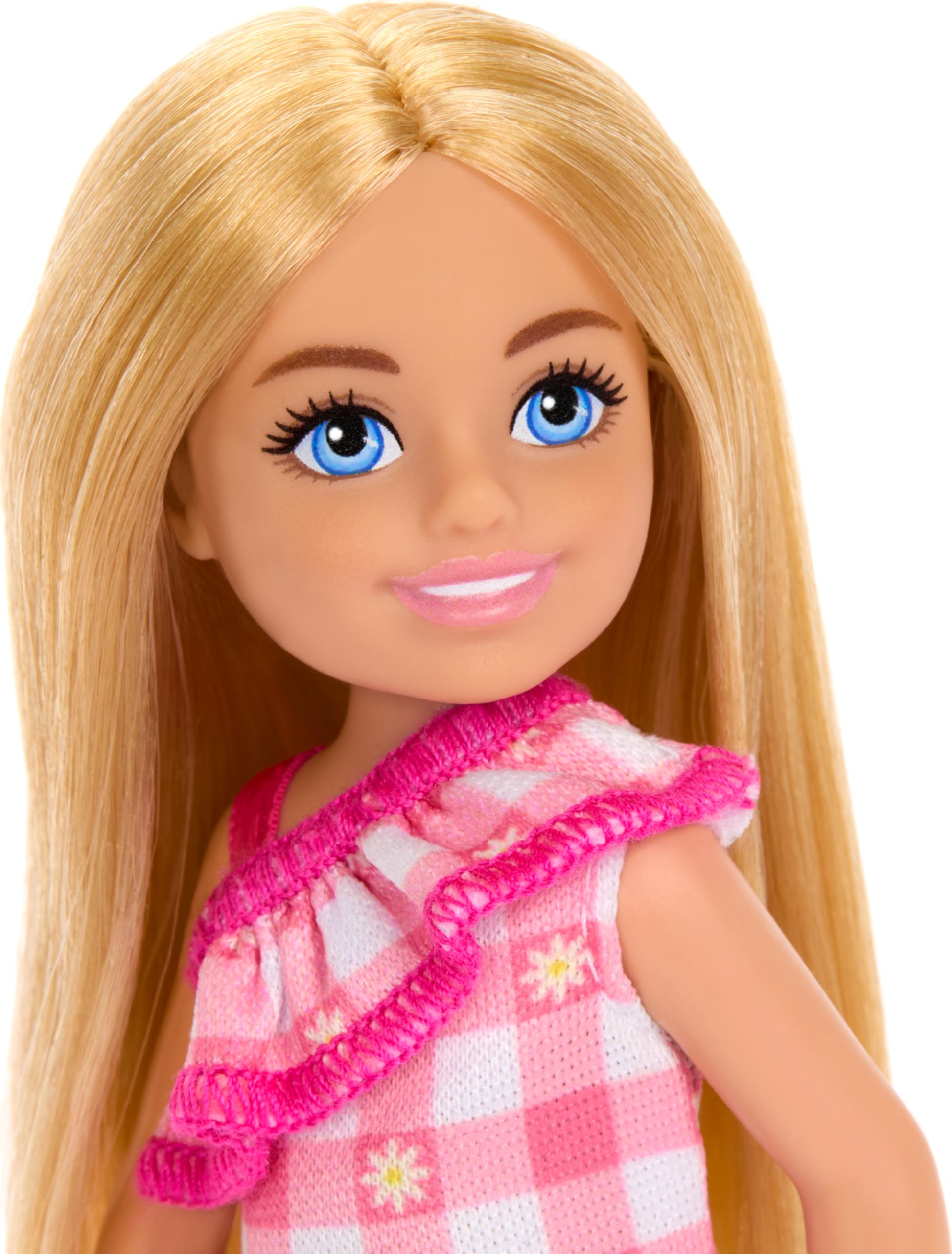 Foto 3 pulgar | Muñeca Barbie Chelsea De 15 Cm Con Vestido Extraíble A Cuadros - Venta Internacional.