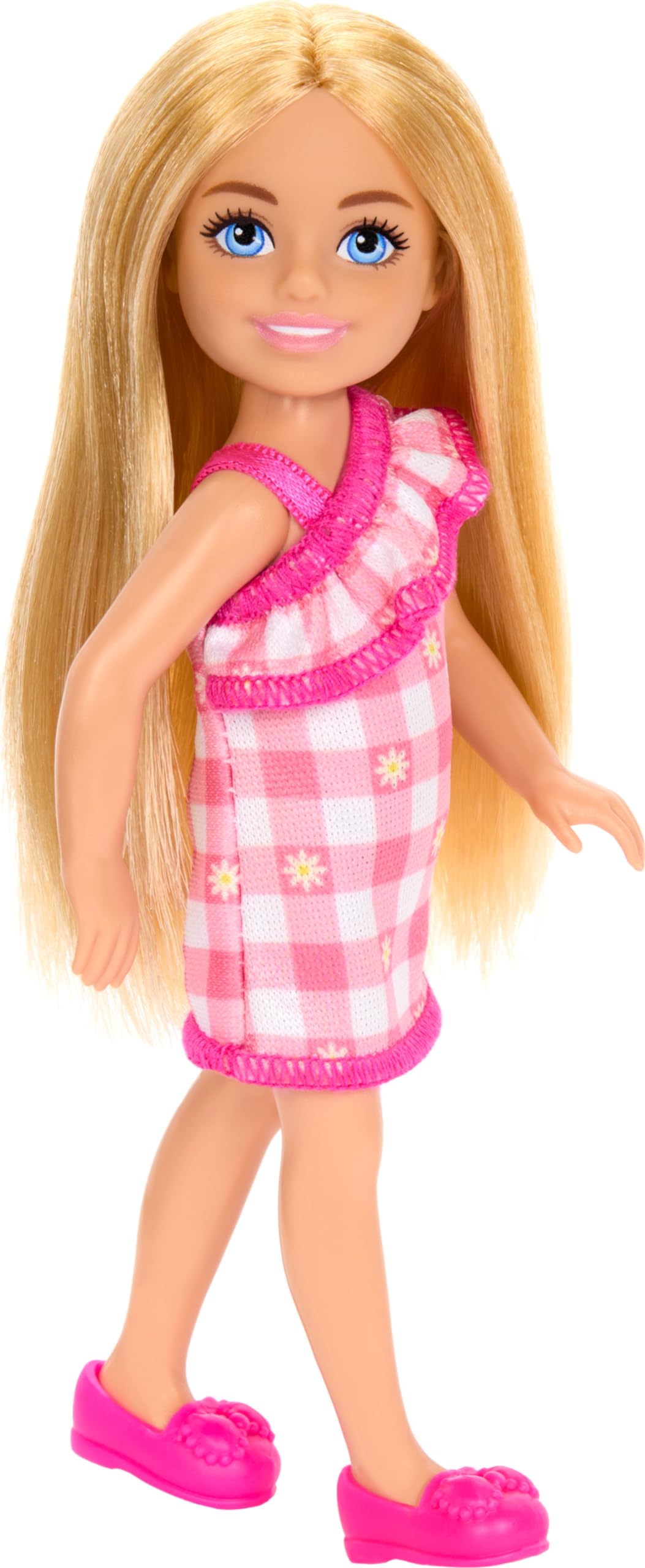 Foto 5 pulgar | Muñeca Barbie Chelsea De 15 Cm Con Vestido Extraíble A Cuadros - Venta Internacional.