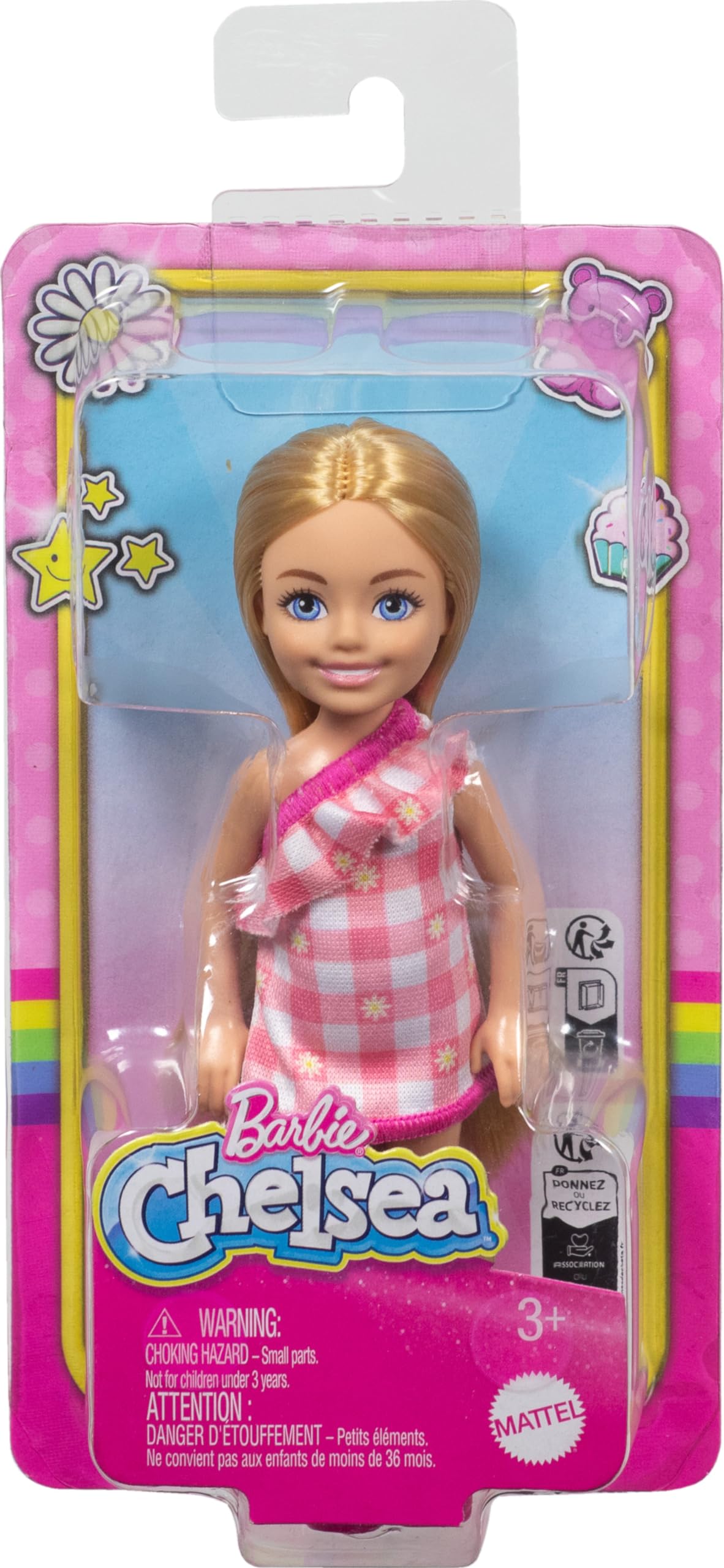 Foto 7 pulgar | Muñeca Barbie Chelsea De 15 Cm Con Vestido Extraíble A Cuadros - Venta Internacional.