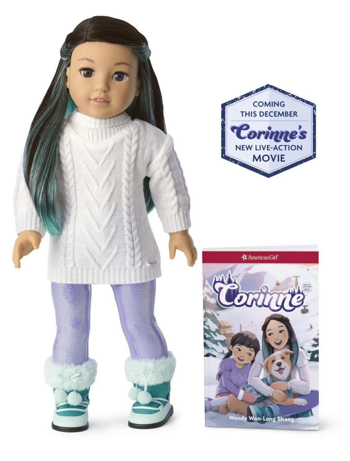 Foto 2 pulgar | Muñeca American Girl Corinne Tan, Chica Del Año 2022, 45 Cm Con Libro - Venta Internacional.