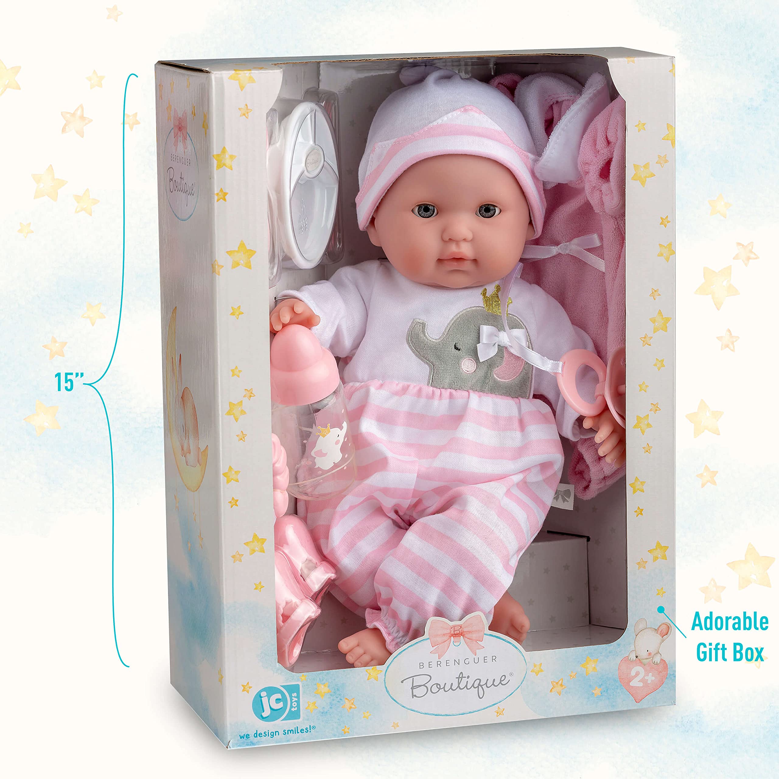 Foto 6 | Baby Doll Jc Toys Berenguer Boutique De 15 Pulgadas Con Set De Regalo De 10 Piezas - Venta Internacional.