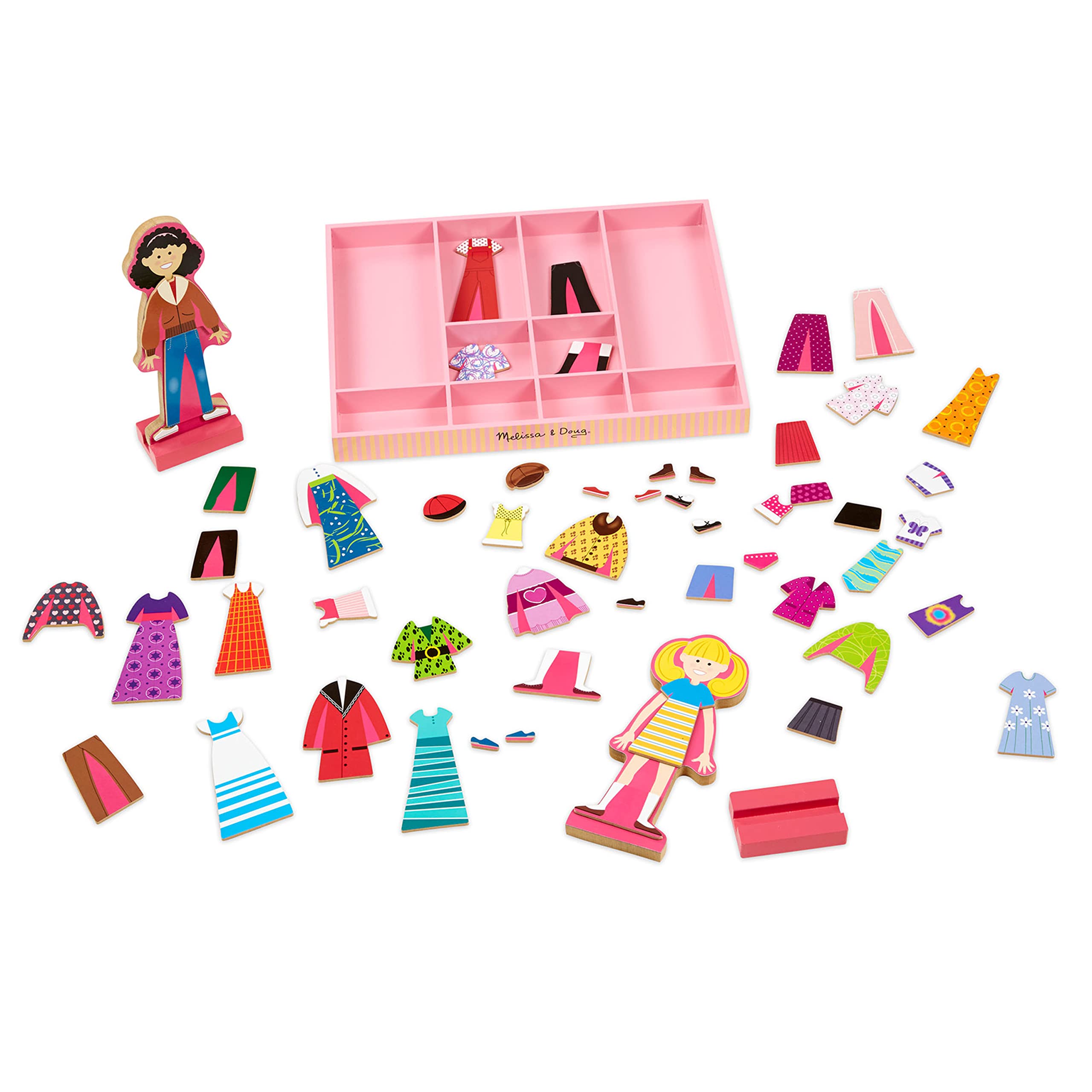 Foto 5 pulgar | Set De Juego Dress-up Dolls Melissa & Doug Abby Y Emma 3+ - Venta Internacional.