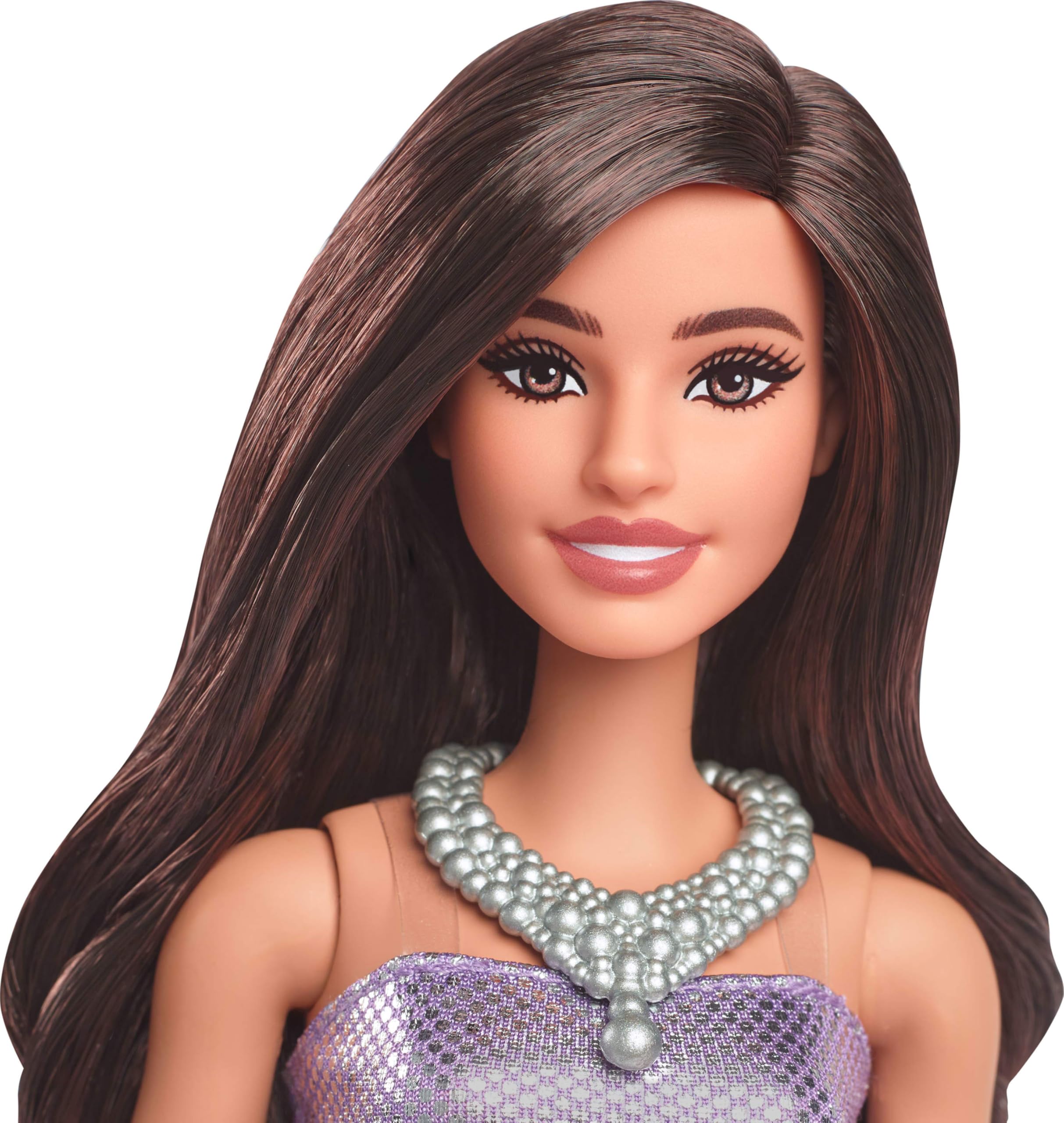 Foto 4 pulgar | Fashion Doll Barbie Fashionistas #234, Cabello Castaño, Vestido Morado - Venta Internacional.