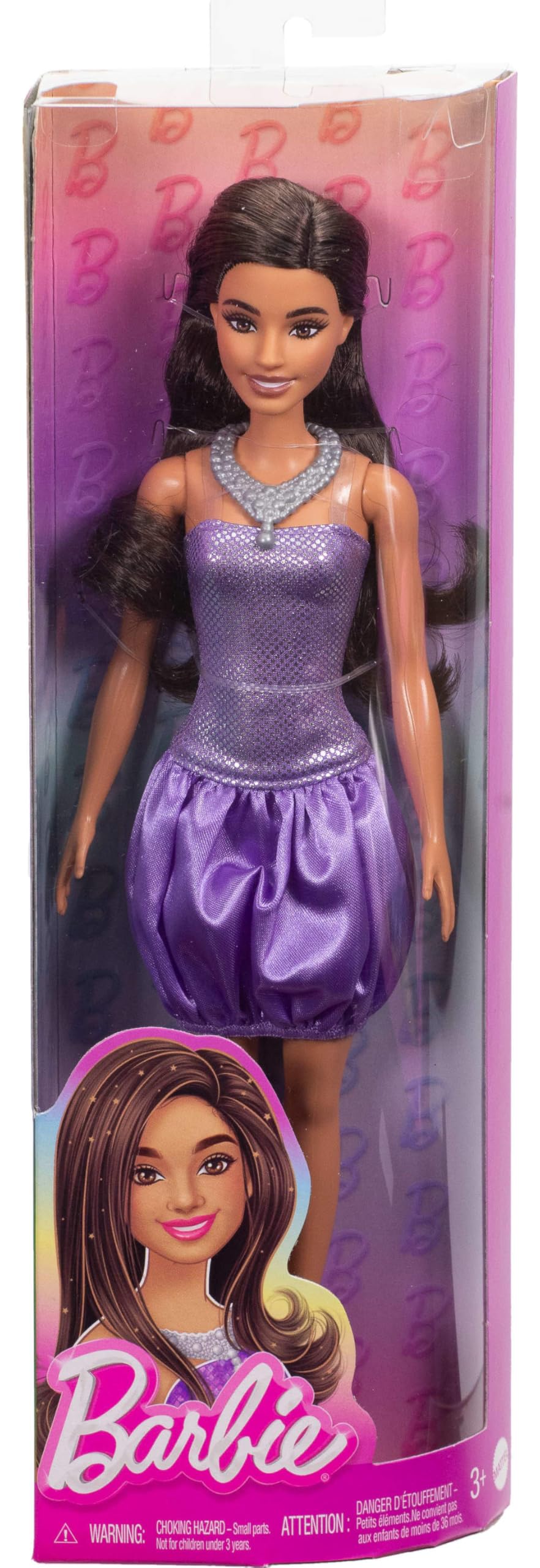 Foto 7 pulgar | Fashion Doll Barbie Fashionistas #234, Cabello Castaño, Vestido Morado - Venta Internacional.