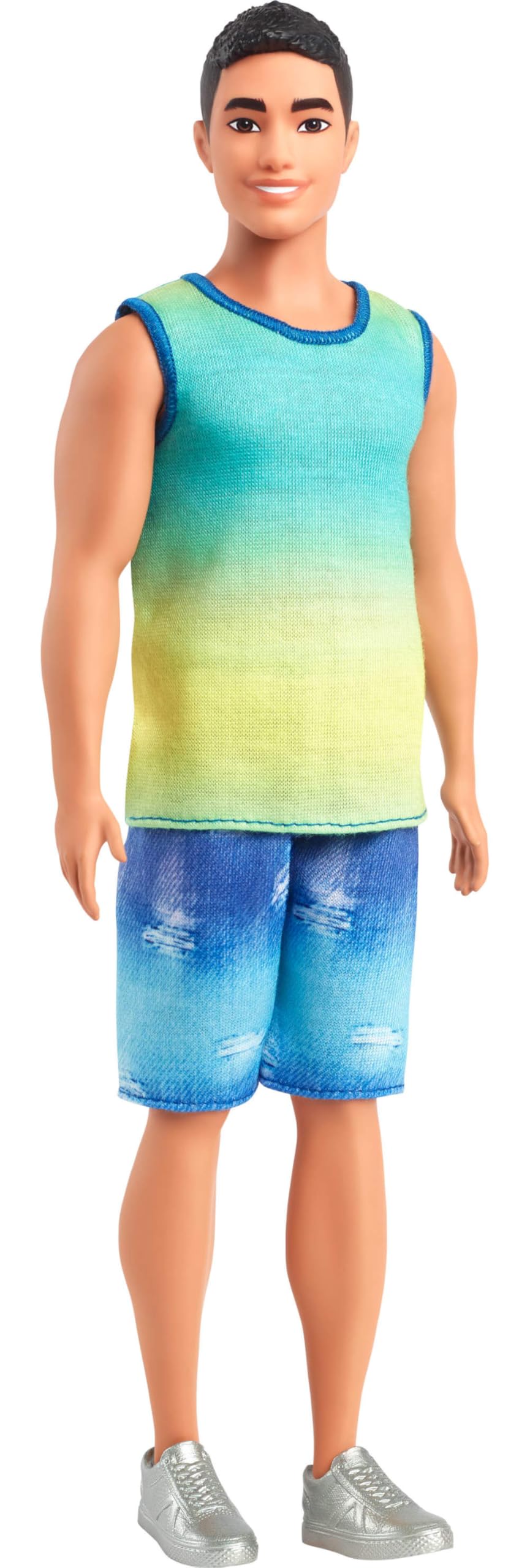 Muñeca De Moda Barbie Fashionistas Ken #236 Con Camiseta Sin Mangas Azul Y Verde - Venta Internacional.