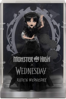 Foto 6 | Doll Monster High Wednesday Rave'n Con Vestido Gótico Negro - Venta Internacional.