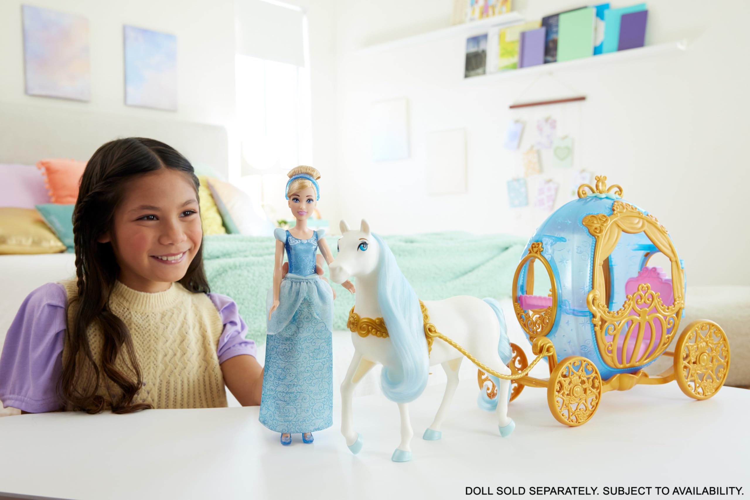 Foto 2 | Carruaje Rodante De La Princesa Cenicienta De Toy Mattel Disney - Venta Internacional.