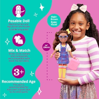 Foto 4 | Muñeca Moderna Con Purpurina Para Niñas, Macha De 14 Pulgadas Con Atuendo De Arcoíris - Venta Internacional.
