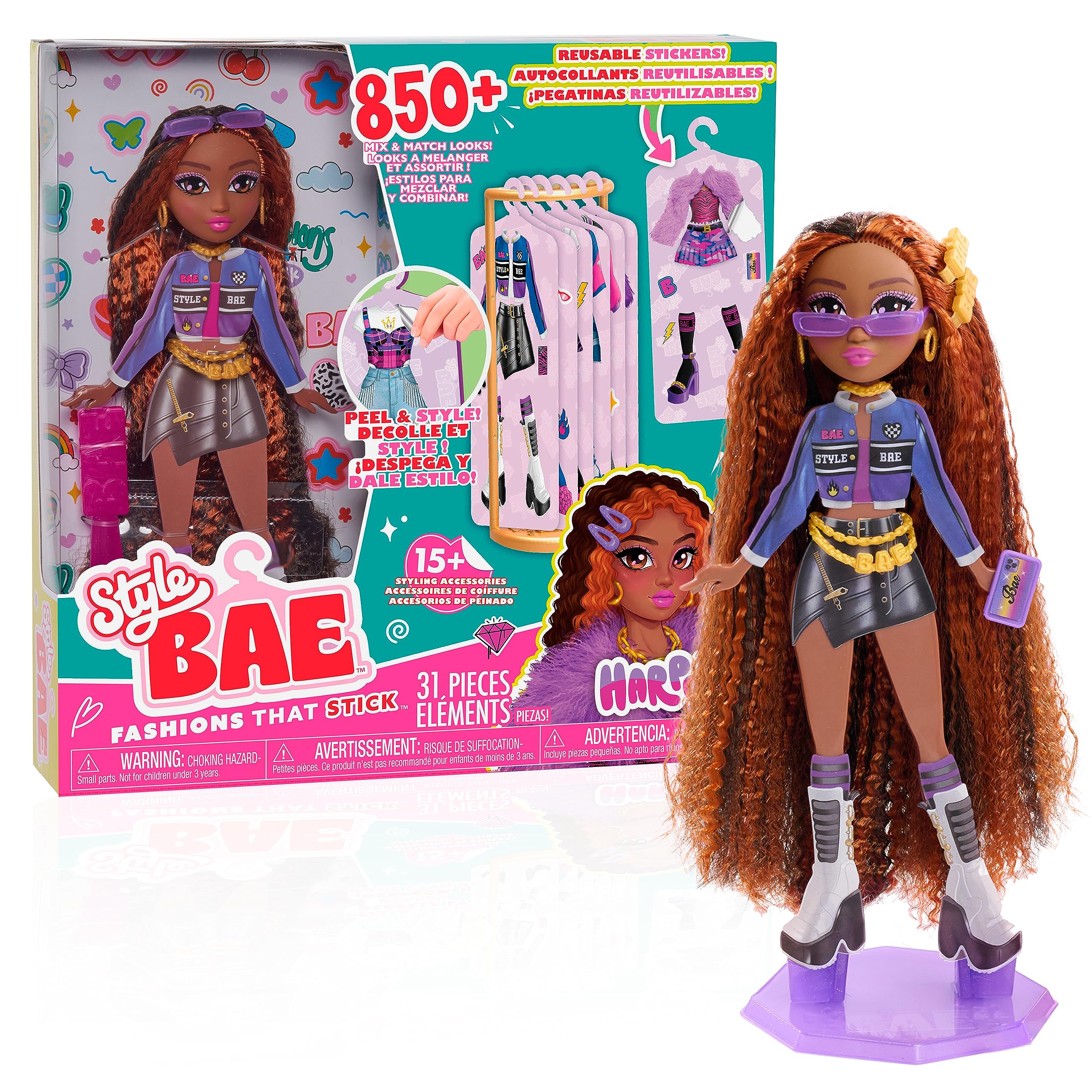 Muñeca Moderna Just Play Style Bae Harper De 25 Cm Con 28 Piezas - Venta Internacional.