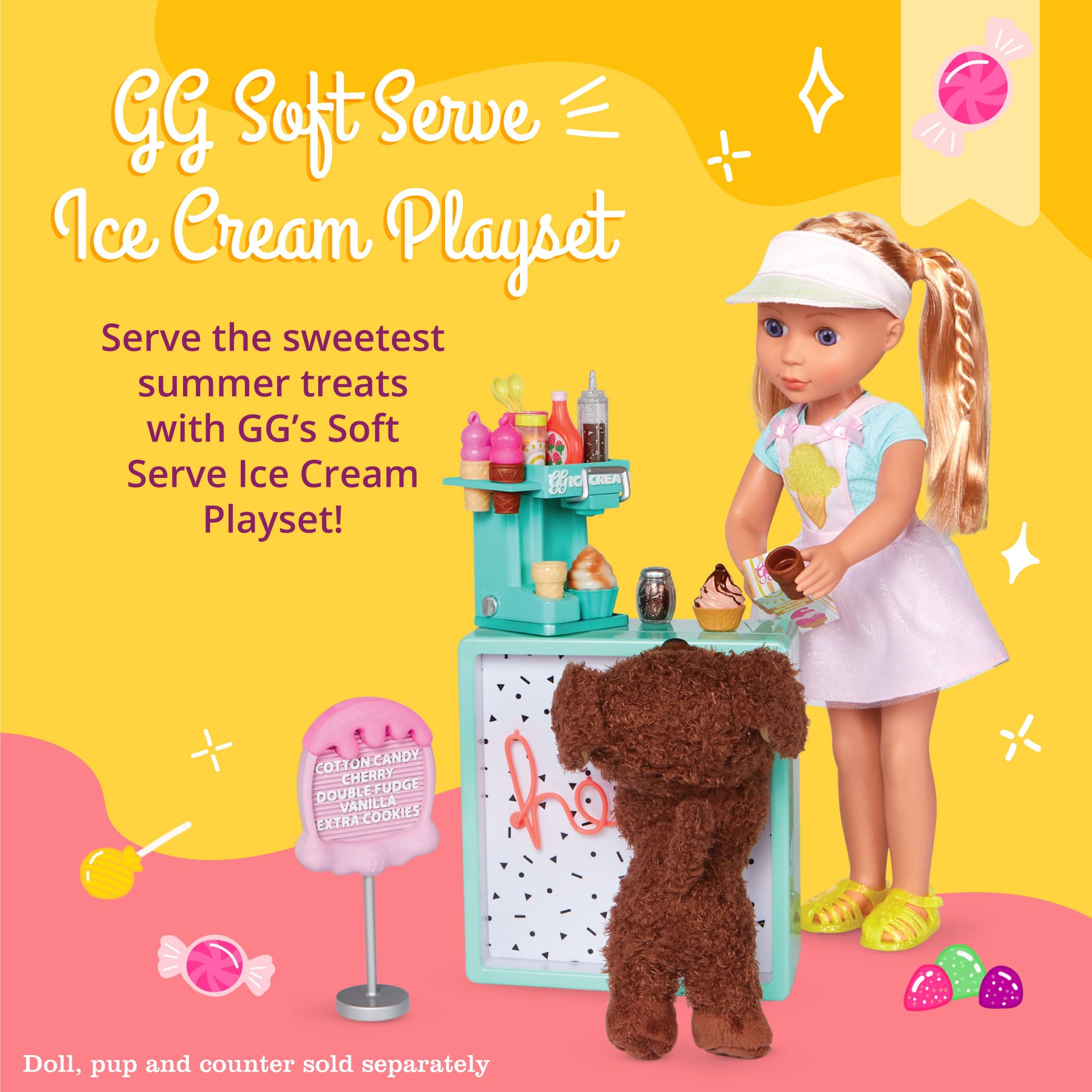 Foto 2 | Set De Helados Glitter Girls Soft Serve Para Muñecas De 14 Pulgadas - Venta Internacional.