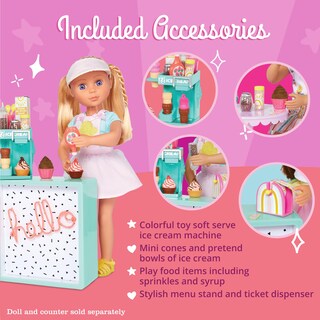 Foto 3 | Set De Helados Glitter Girls Soft Serve Para Muñecas De 14 Pulgadas - Venta Internacional.