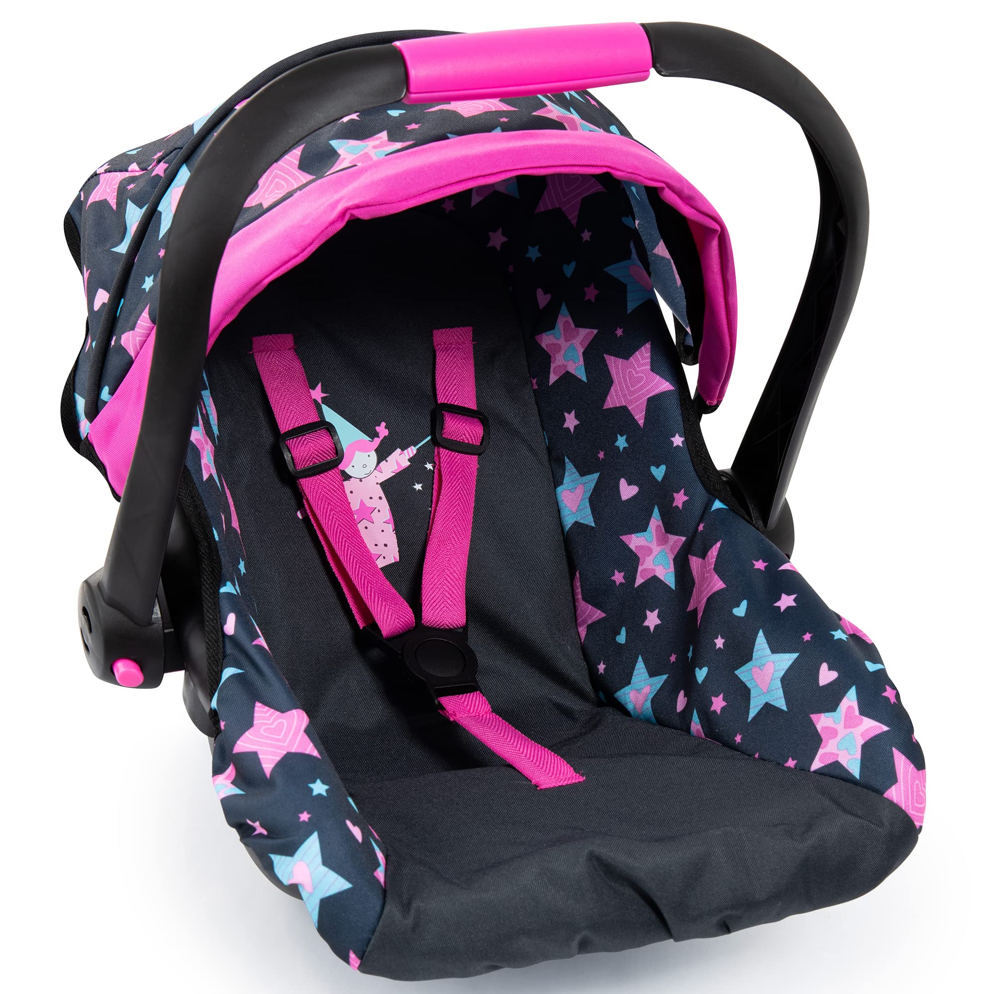 Foto 2 pulgar | Silla De Coche Para Muñecas, Diseño Bayer, Turquesa, Rosa Y Estrellas, 18 Pulgadas - Venta Internacional.