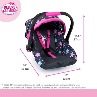 Foto 3 | Silla De Coche Para Muñecas, Diseño Bayer, Turquesa, Rosa Y Estrellas, 18 Pulgadas - Venta Internacional.