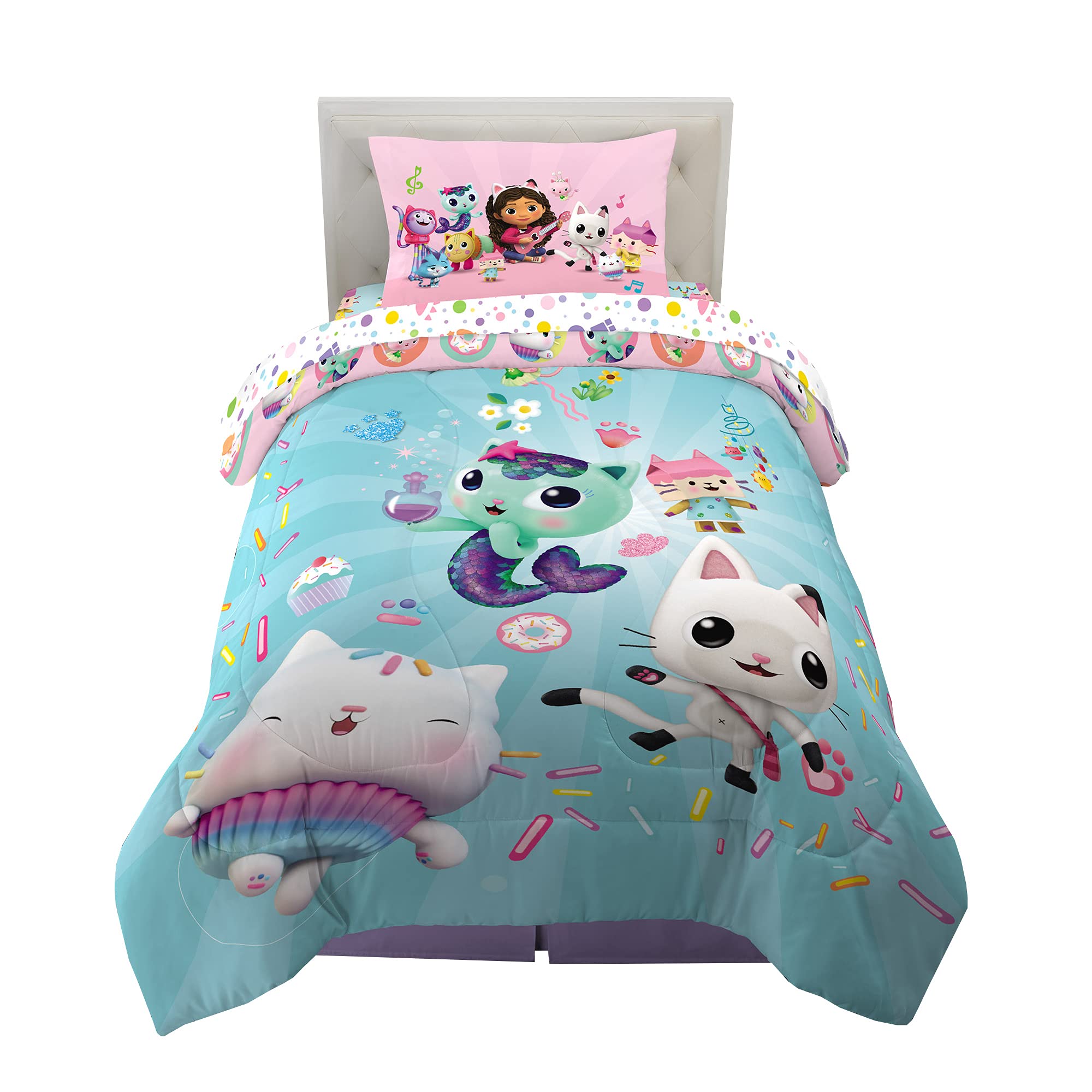 Juego De Ropa De Cama Dreamworks Gabby's Dollhouse Cakey, Mercat And Pandy - Venta Internacional.