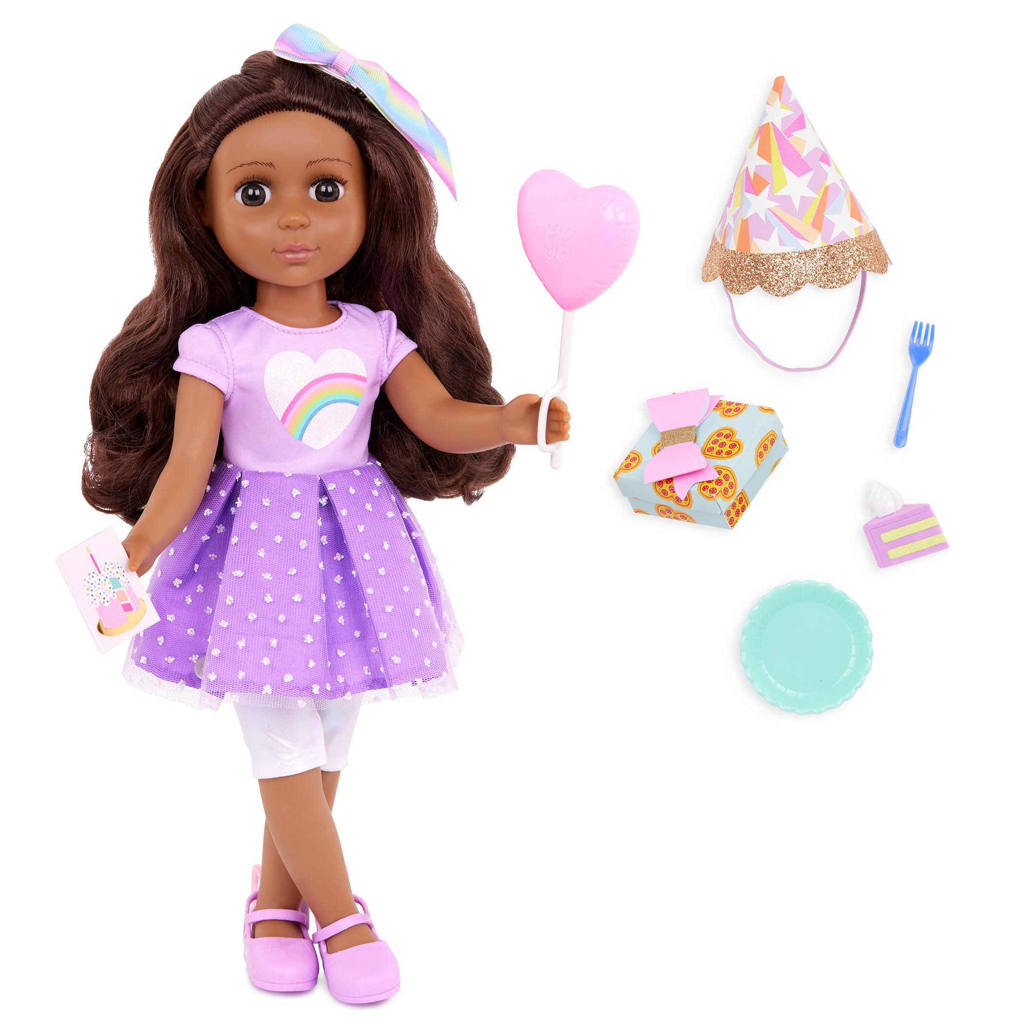 Foto 2 pulgar | Muñeca Meera Con Purpurina Para Niñas, 35 Cm, Con Accesorios Para Fiestas De Cumpleaños - Venta Internacional.