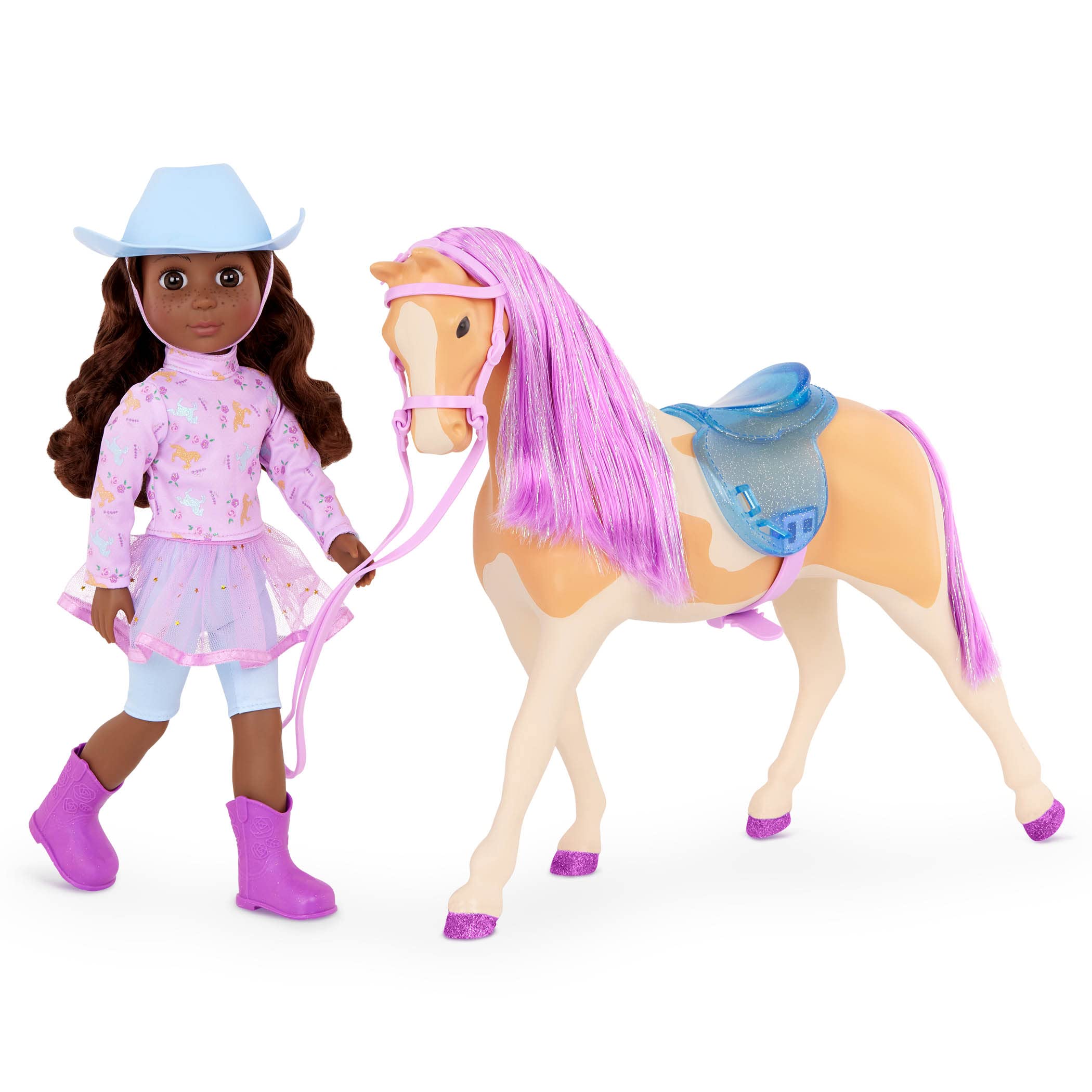 Set De Muñeca Y Caballo Con Purpurina Para Niñas, Clea & Clover, 14 Pulgadas, Más De 3 Años - Venta Internacional.