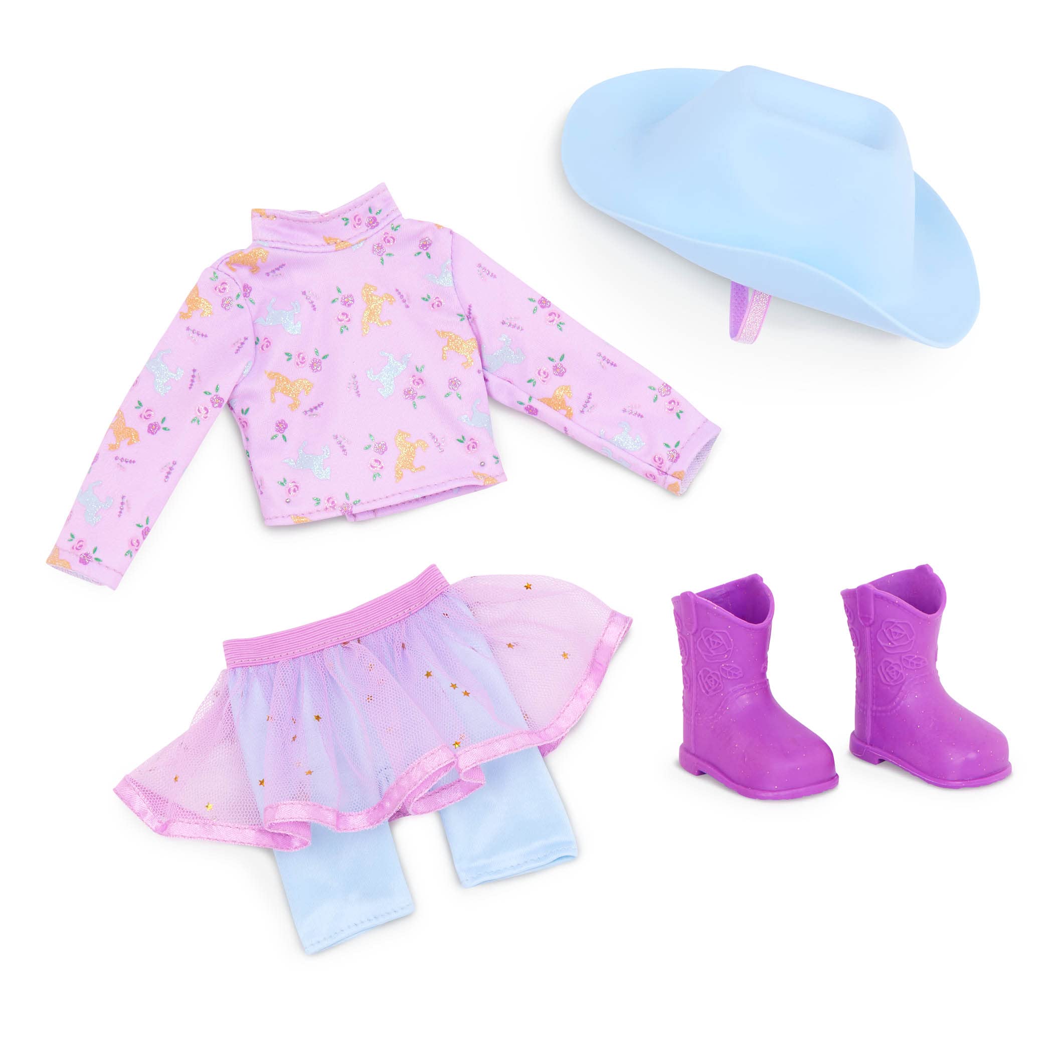 Foto 4 pulgar | Set De Muñeca Y Caballo Con Purpurina Para Niñas, Clea & Clover, 14 Pulgadas, Más De 3 Años - Venta Internacional.