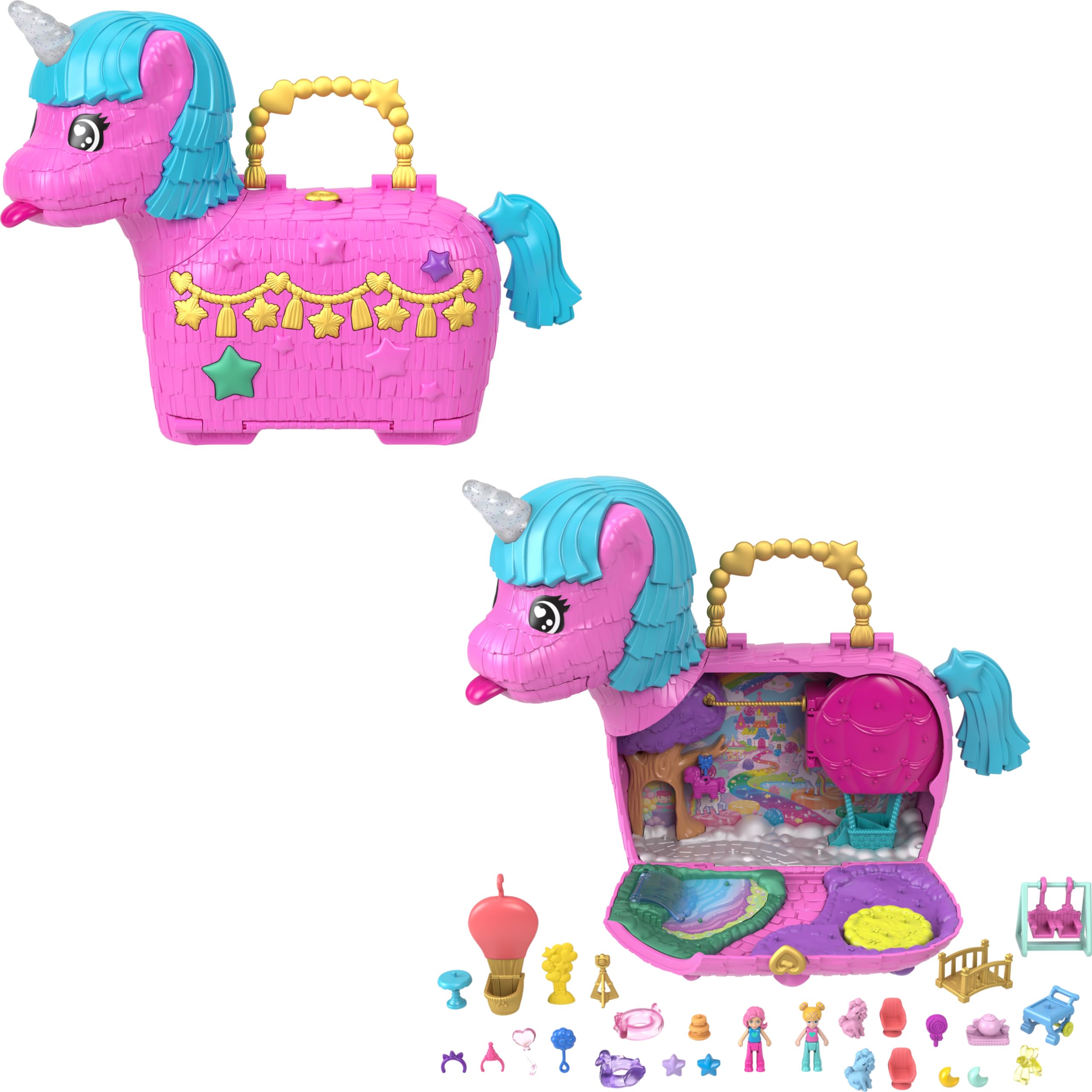 Set De Juego Polly Pocket Unicorn Partyland Con Muñecas Y Mascotas - Venta Internacional.